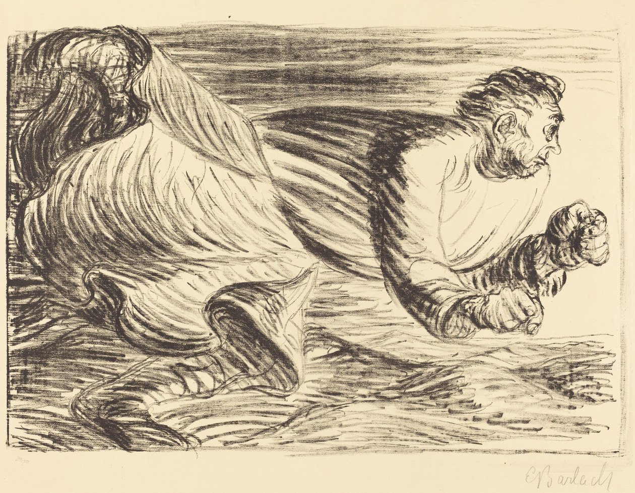 Raivoava barbaari, n. 19161917. tekijältä Ernst Barlach