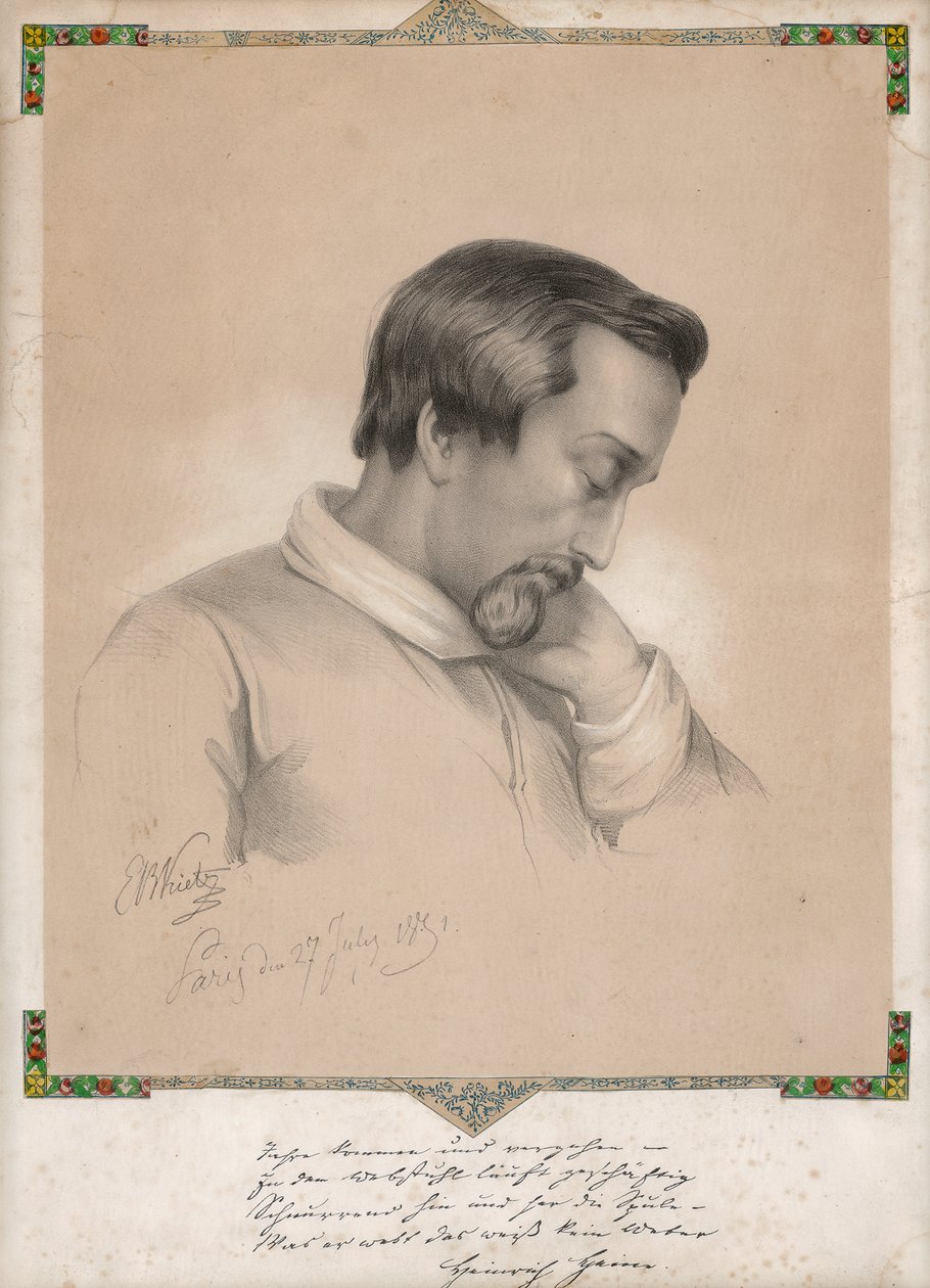Julius Ernst Benedikt Kietz, Heinrich Heinen muotokuva tekijältä Ernst Benedikt Kietz