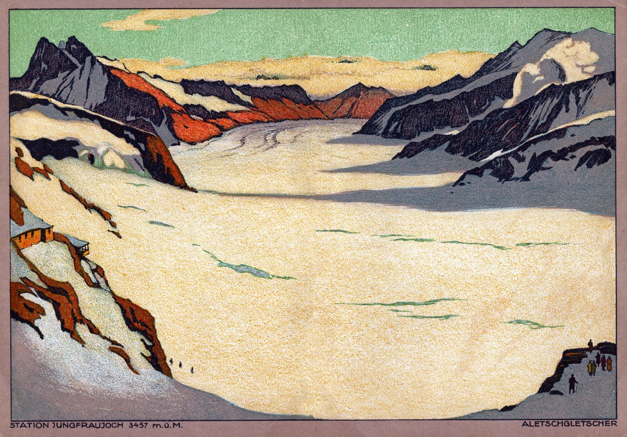 Aletschin jäätikkö, Sveitsi. noin 1920-30 (kuva). tekijältä Ernst Emil Schlatter