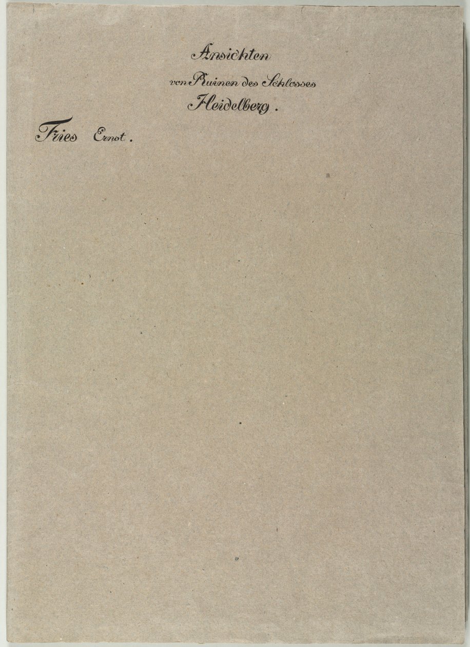 Kuusi näkymää Heidelbergin linnaan: Wrapper, 1820. tekijältä Ernst Fries