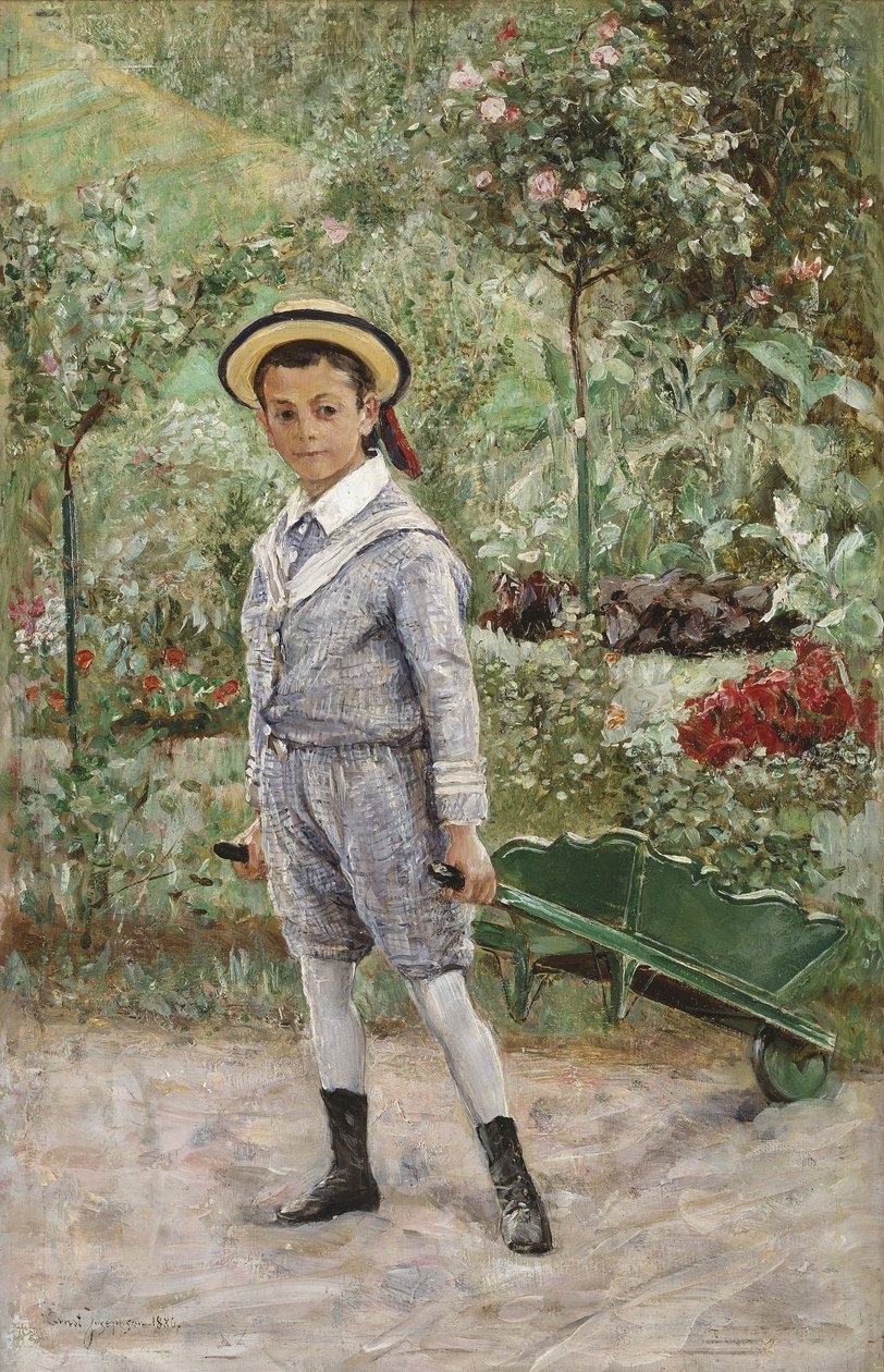 Poika kottikärryllä, 1880 tekijältä Ernst Josephson