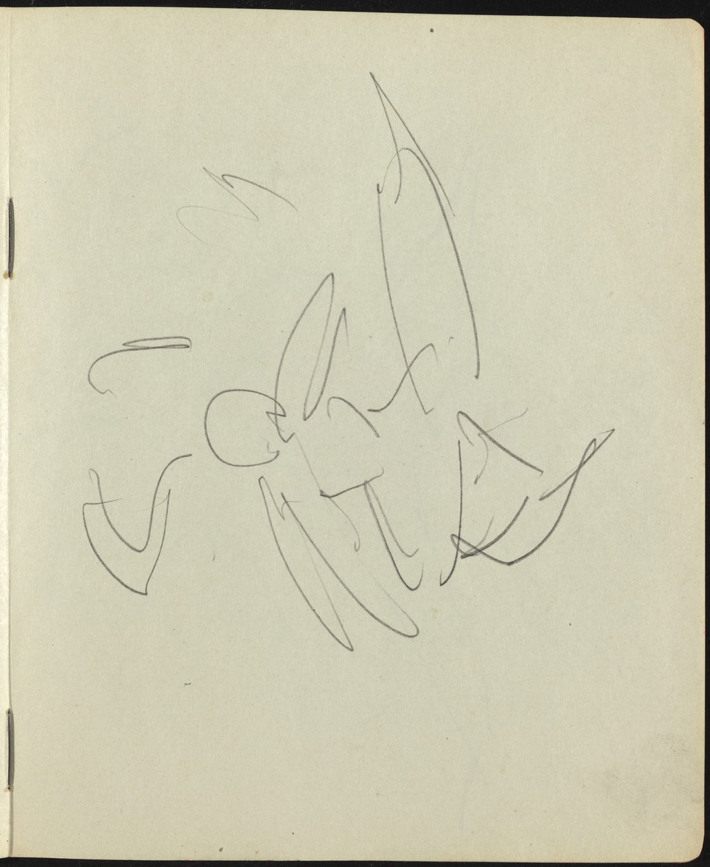 Tanssijat ja esiintyjät sivu luonnoskirjasta, c. 1911. tekijältä Ernst Ludwig Kirchner
