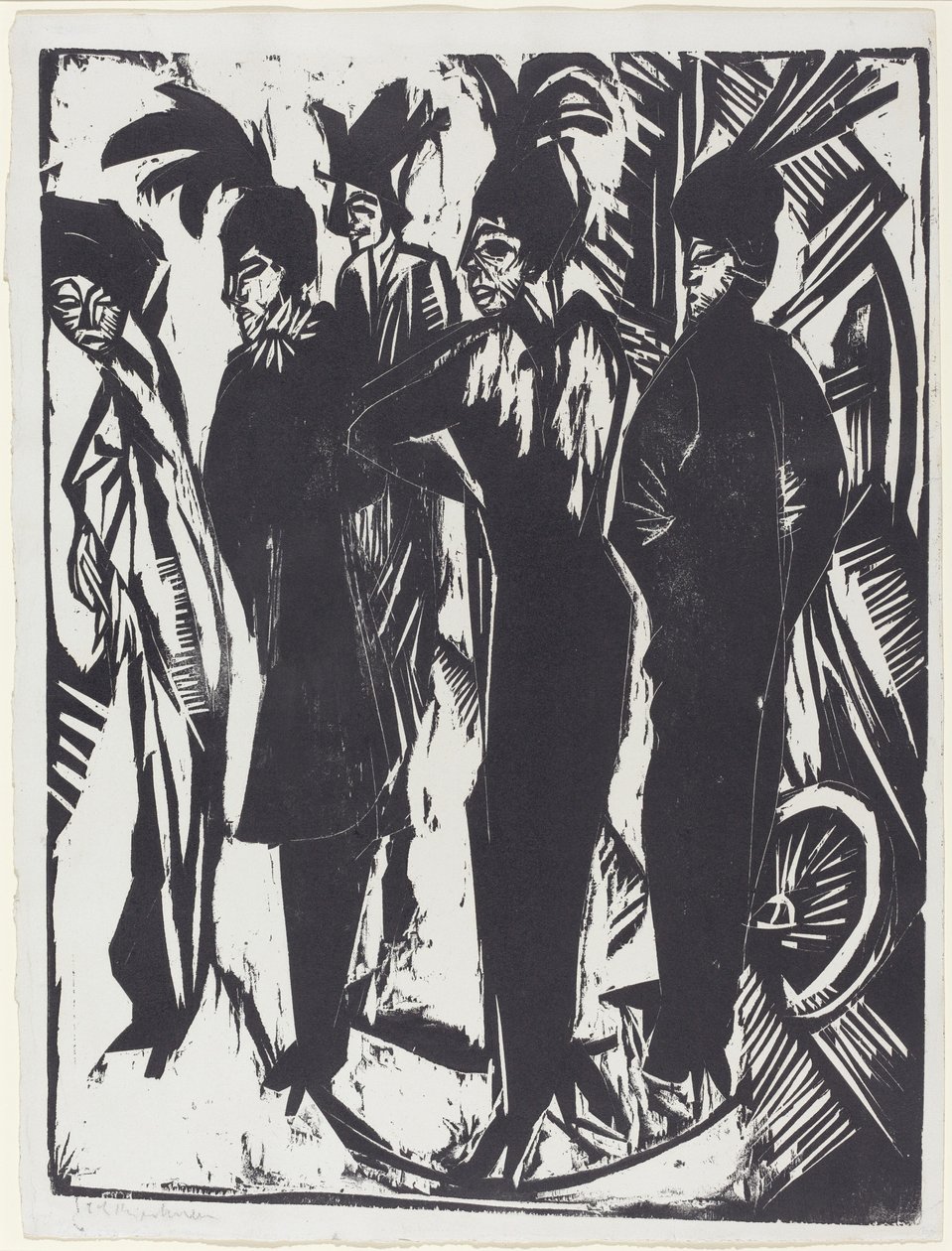Viisi naista kadulla, 1914. tekijältä Ernst Ludwig Kirchner