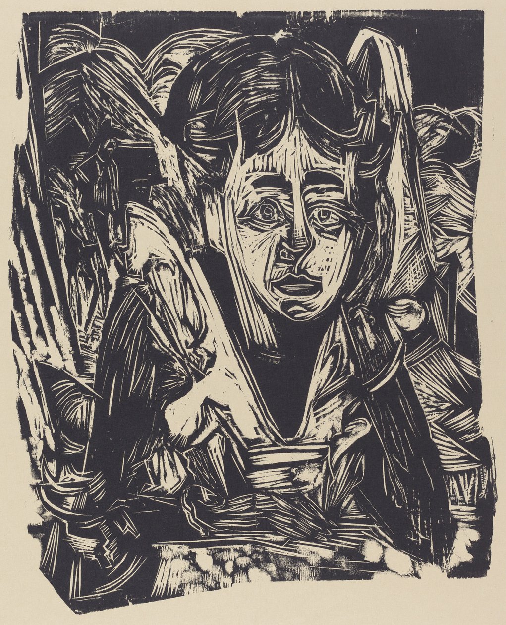 Tyttö unelmoi, 1918. tekijältä Ernst Ludwig Kirchner