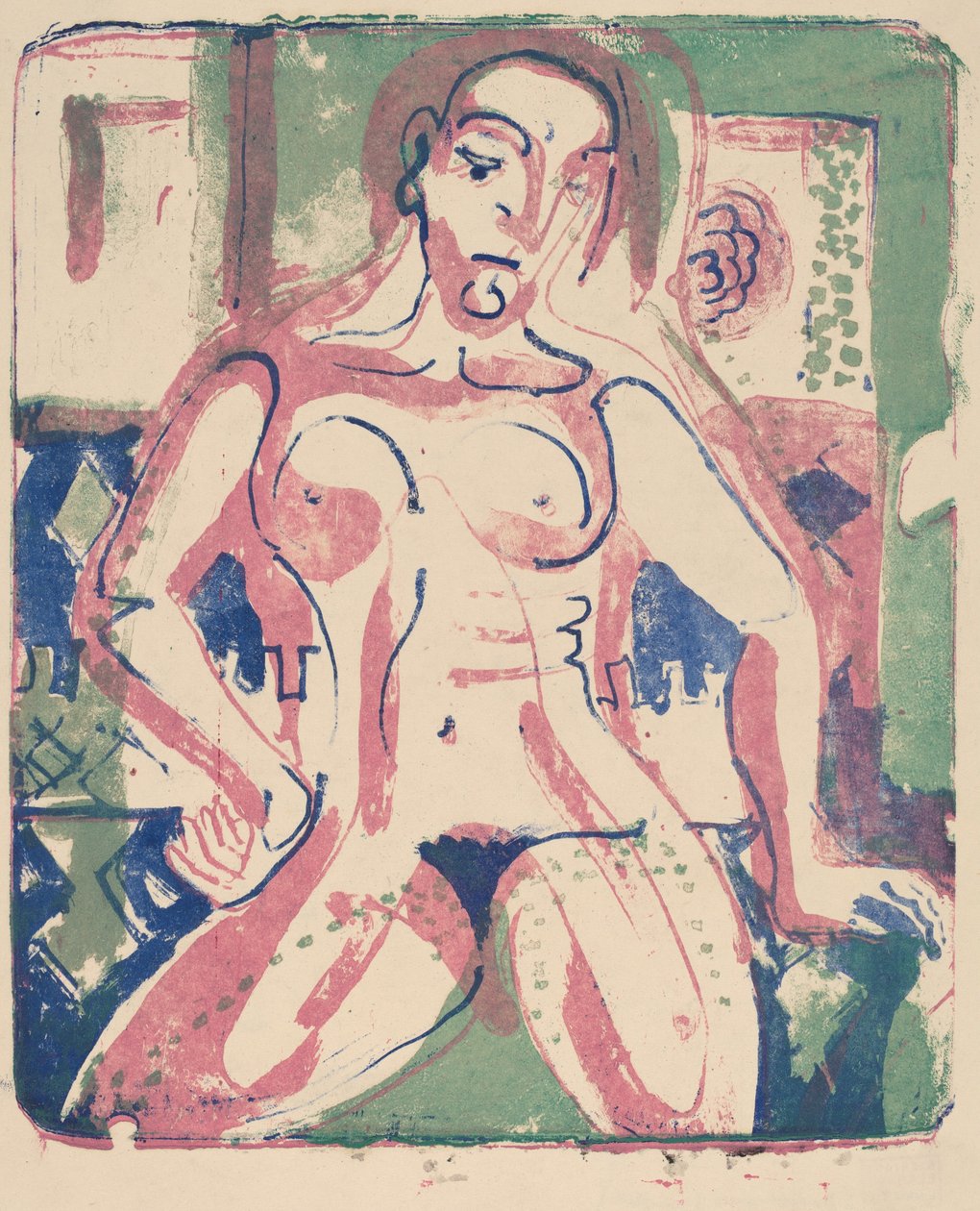 Alaston nainen, 1927. tekijältä Ernst Ludwig Kirchner