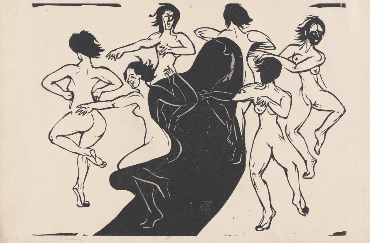 Alastontanssia varjon ympärillä, 1936. tekijältä Ernst Ludwig Kirchner