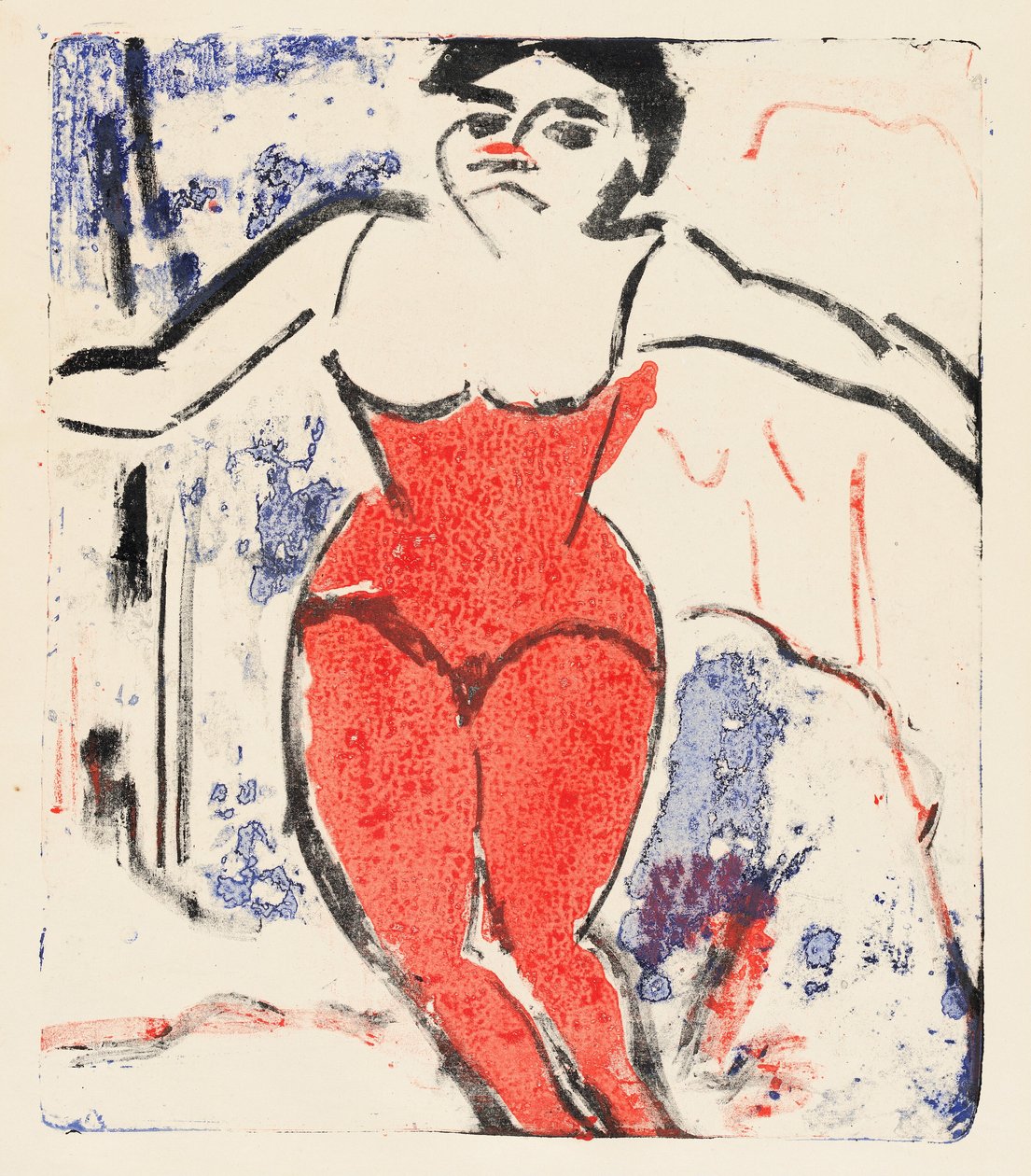 Esiintyjä Bowing, 1909. tekijältä Ernst Ludwig Kirchner