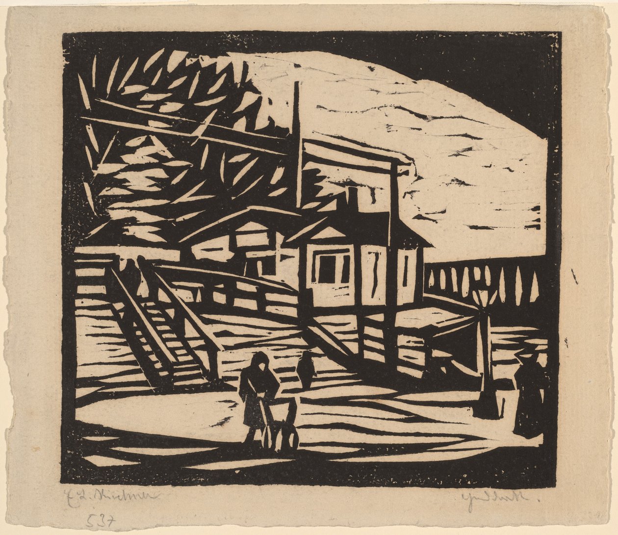 Aitta Elben rannalla, 1906. tekijältä Ernst Ludwig Kirchner