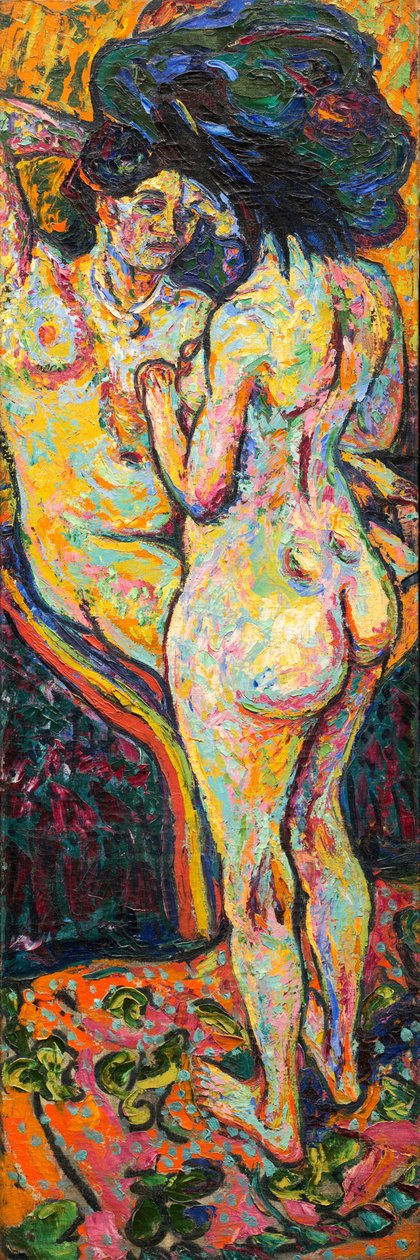 Kaksi alastonkuvaa [kääntöpuoli], 1907. tekijältä Ernst Ludwig Kirchner