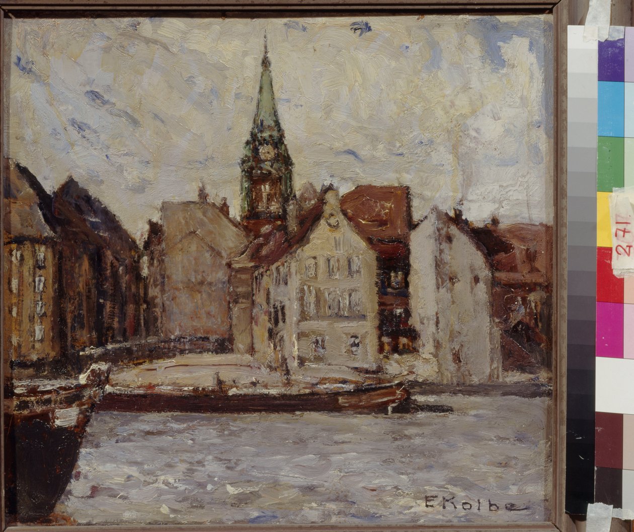 Kolbe, Ernst (1876-1945) Neukoelln (New Coelln). Öljy pahville, Mitat: 37,5x40. Valtion A. Pushkinin kuvataidemuseo, Moskova tekijältä Ernst Kolbe