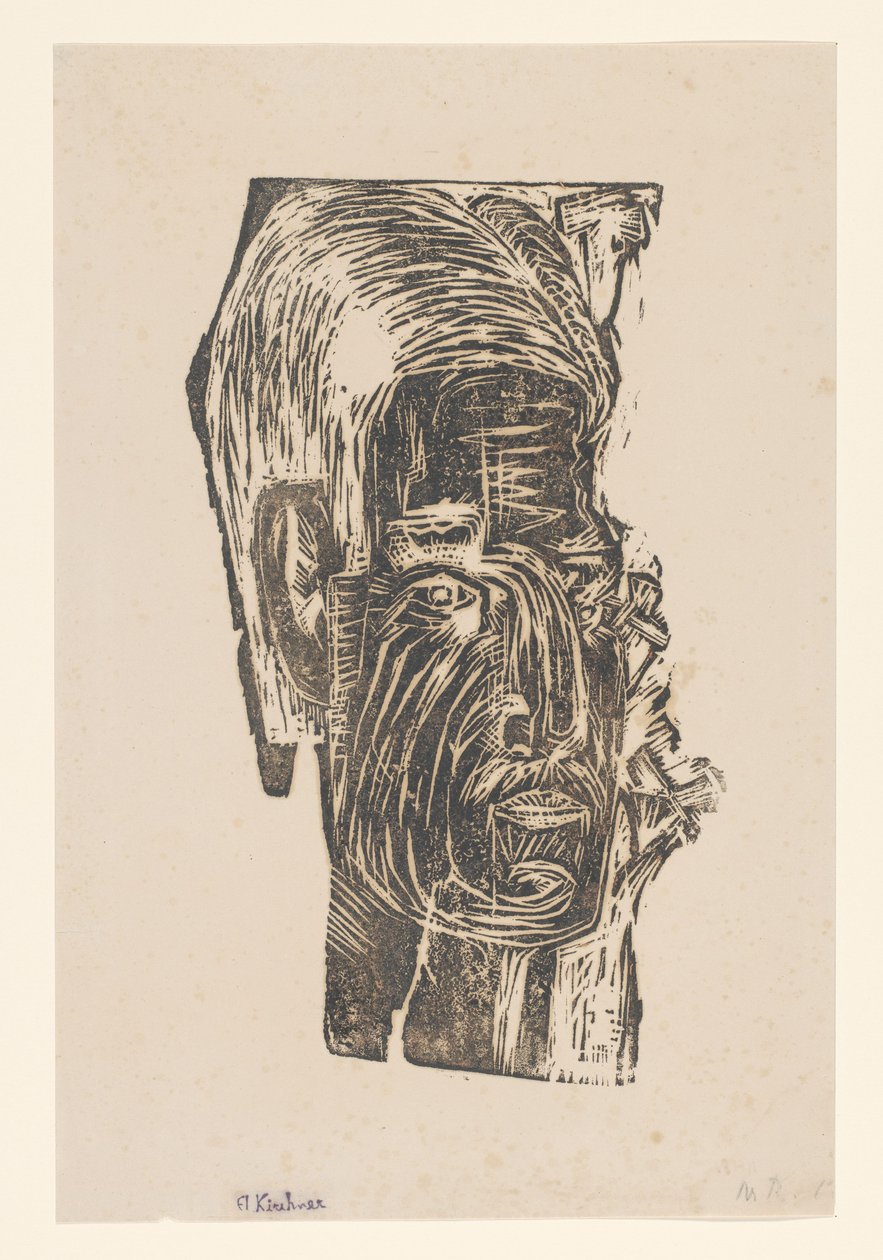 Tuntemattoman miehen muotokuva tekijältä Ernst Ludwig Kirchner (signed by artist)
