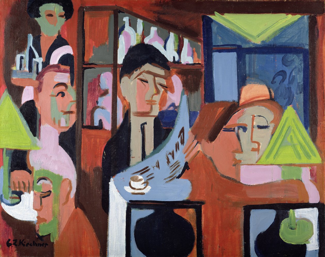 Kahvila Davosissa tekijältä Ernst Ludwig Kirchner