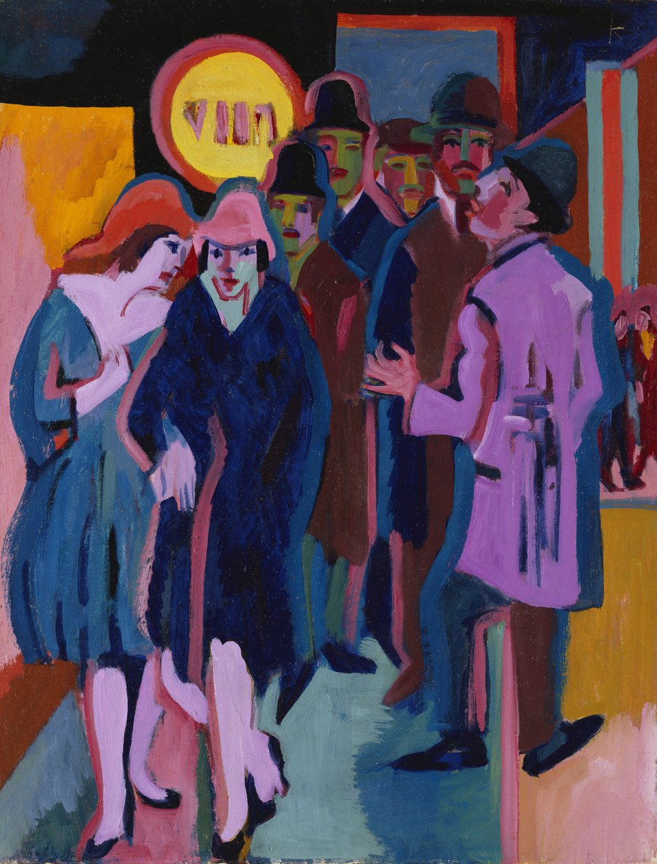 Yöinen katukohtaus, 1925 tekijältä Ernst Ludwig Kirchner