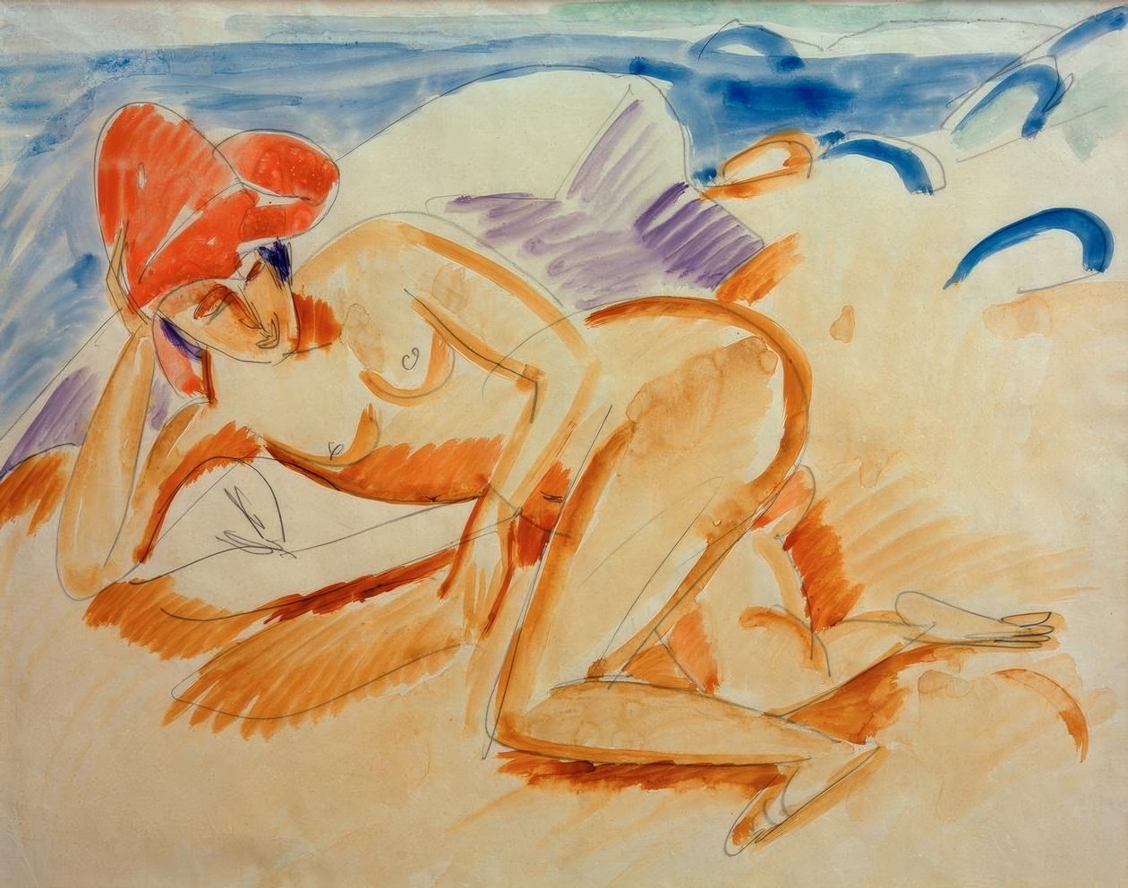 Alaston punainen hattu tekijältä Ernst Ludwig Kirchner