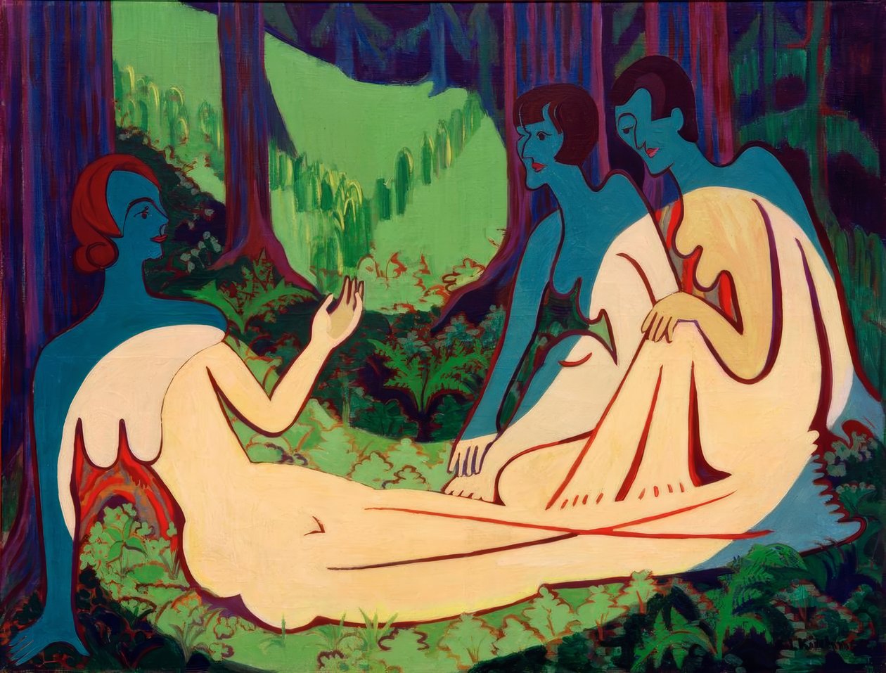Alastonkuvat metsässä (iso versio) tekijältä Ernst Ludwig Kirchner