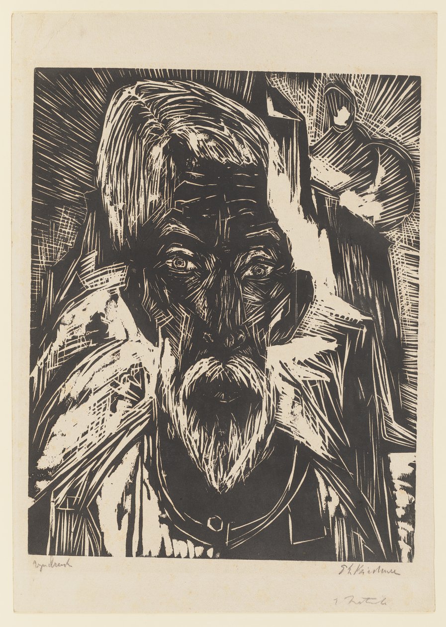 Vanha maanviljelijä. – Kopf Senn R. tekijältä Ernst Ludwig Kirchner