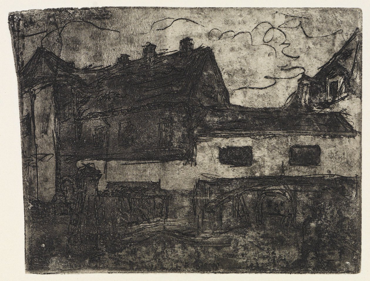 Vanhojen talojen käytävä Dresden-Deubenissa tekijältä Ernst Ludwig Kirchner
