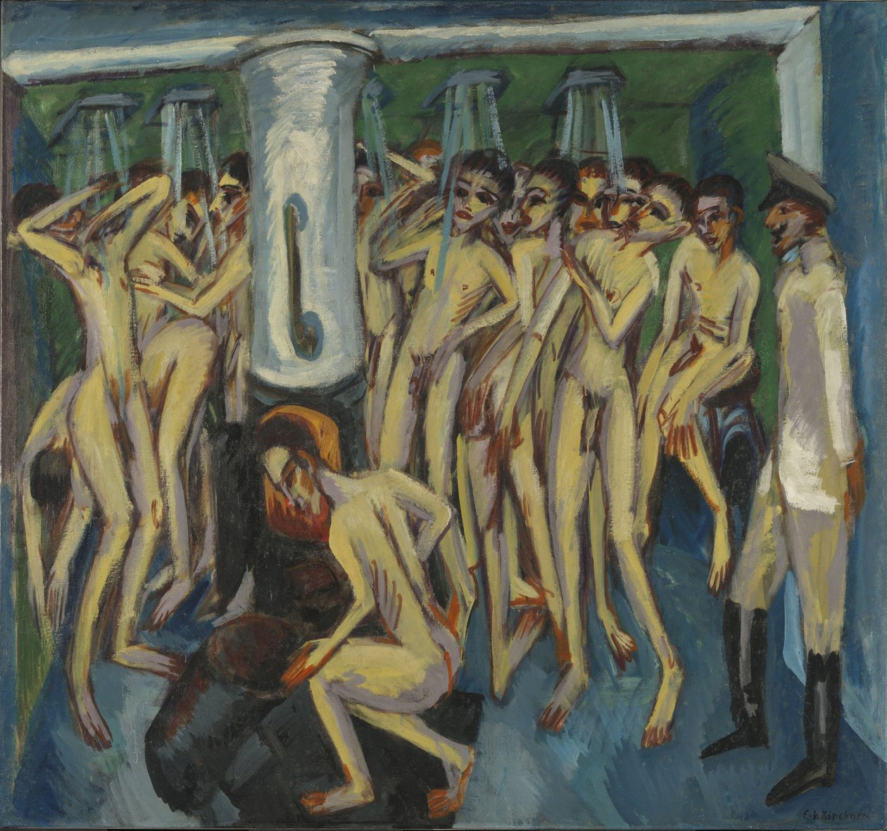 Tykistömiehet suihkussa tekijältä Ernst Ludwig Kirchner