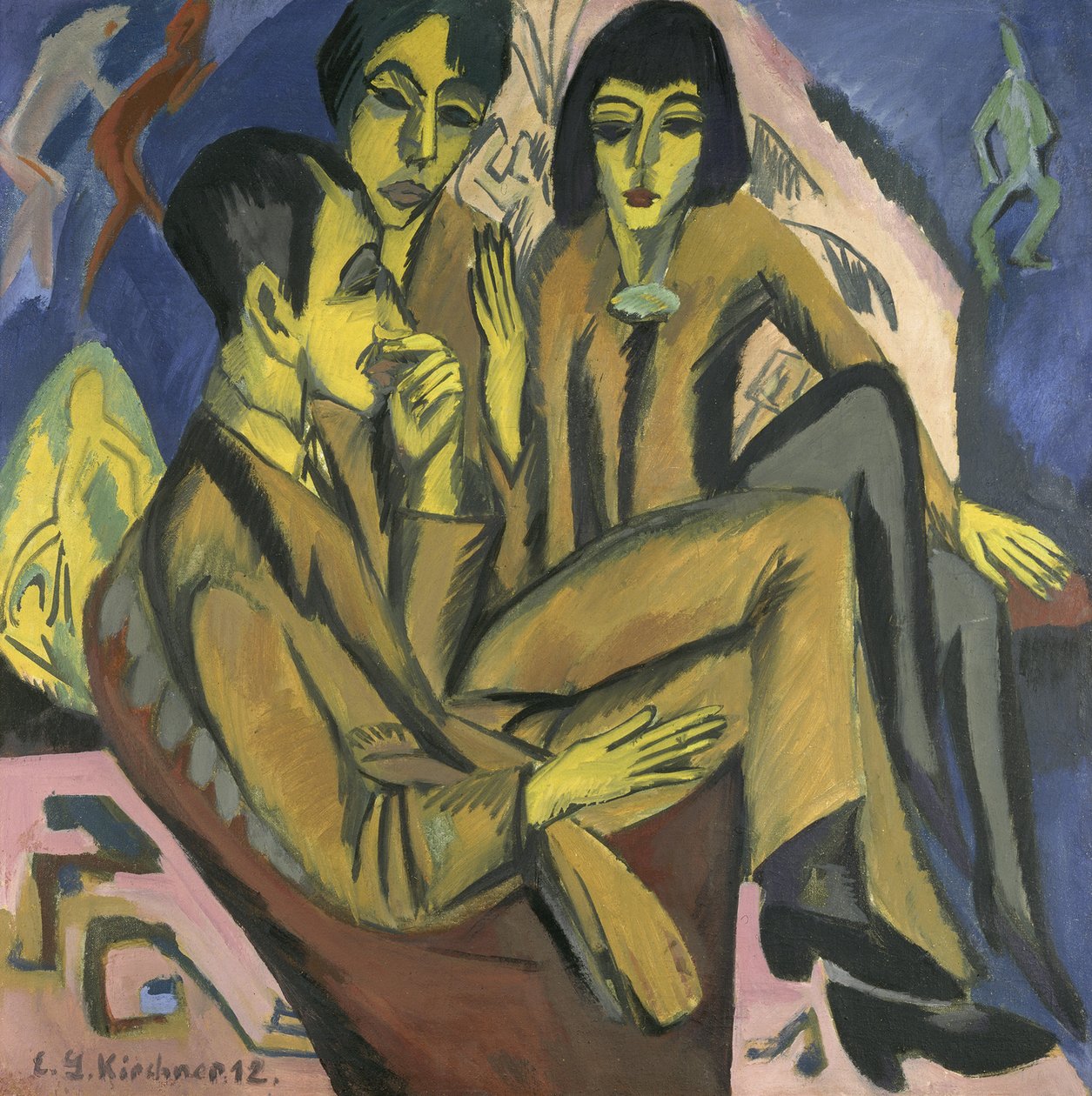 Taiteilijaryhmä Taiteilijoiden keskustelu, 1913. tekijältä Ernst Ludwig Kirchner