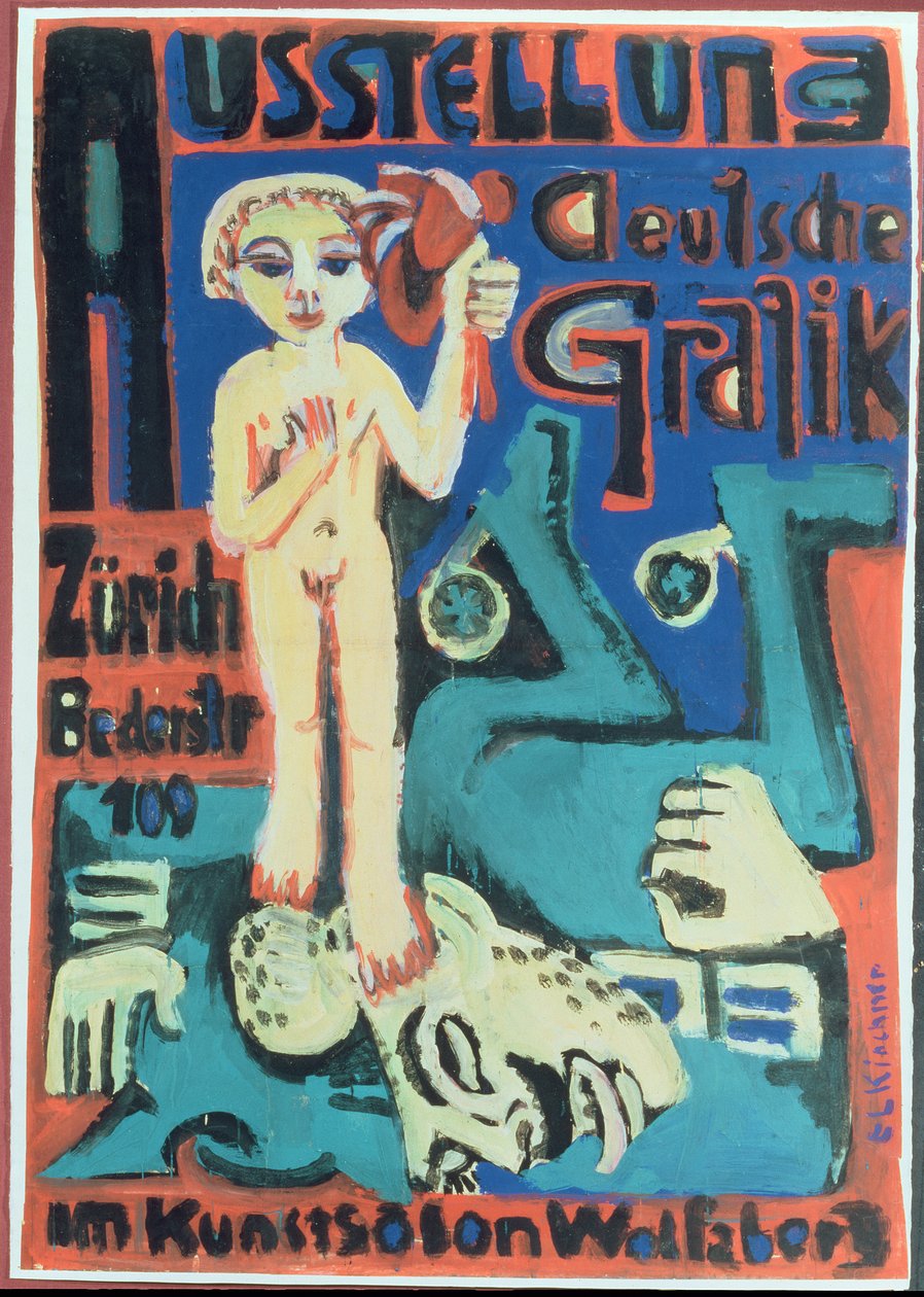 Näyttely, Saksalainen grafiikka Wolfsbergin taidesalissa, n.1921 tekijältä Ernst Ludwig Kirchner