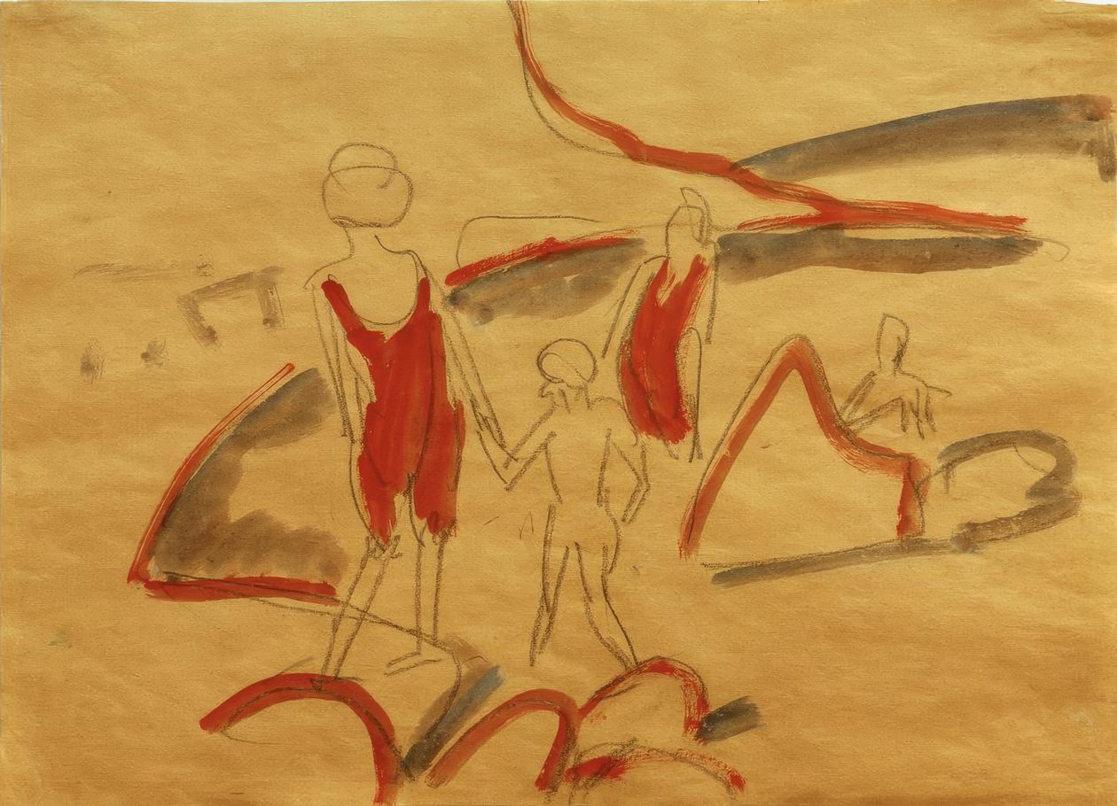 Uimarit Fehmarnin rannalla tekijältä Ernst Ludwig Kirchner
