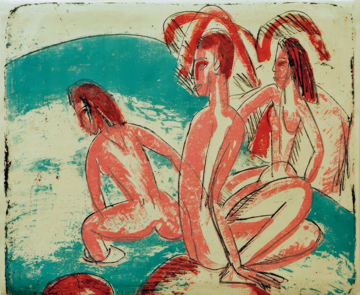 Uimarit kivillä tekijältä Ernst Ludwig Kirchner