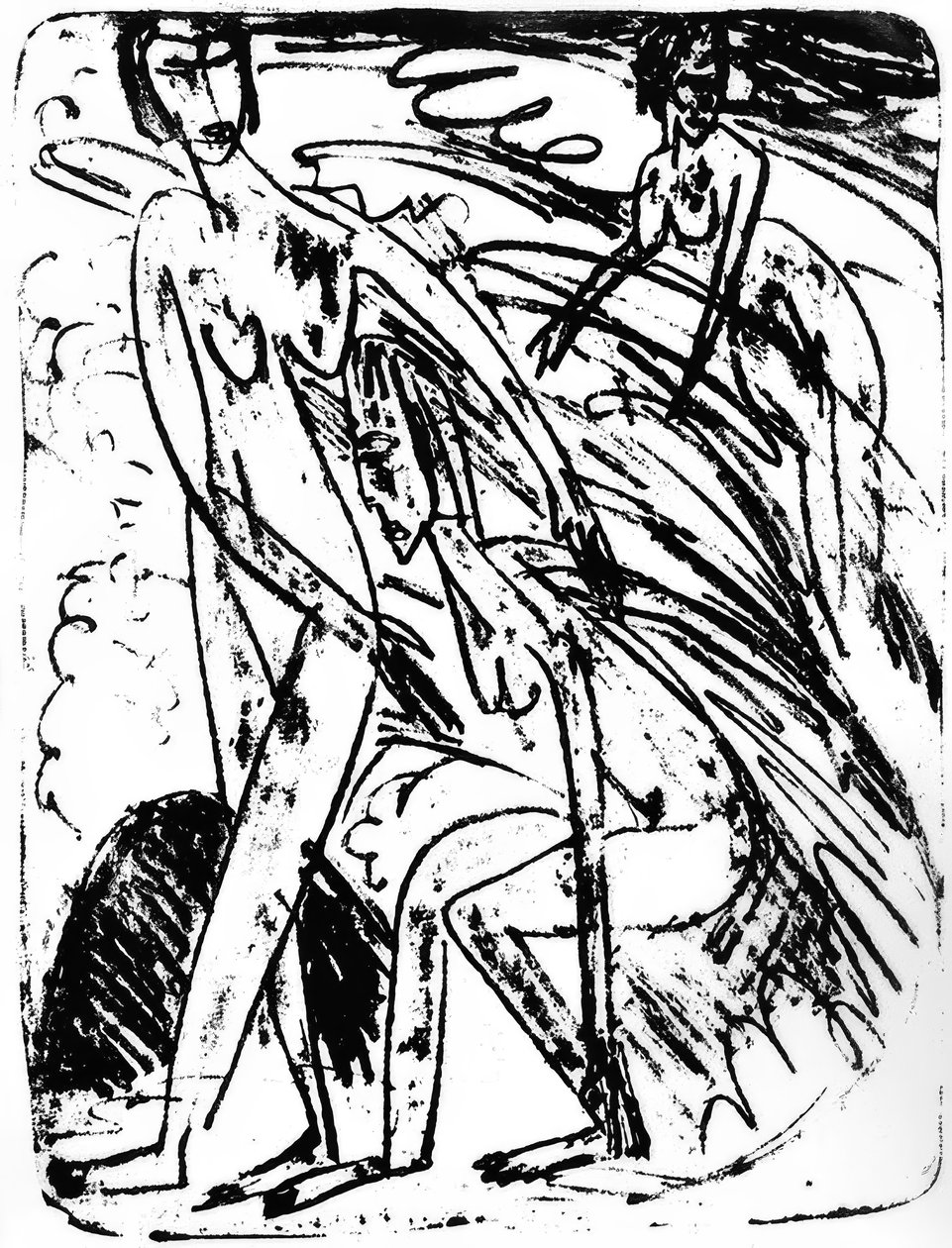 Badende Wellenissä tekijältä Ernst Ludwig Kirchner
