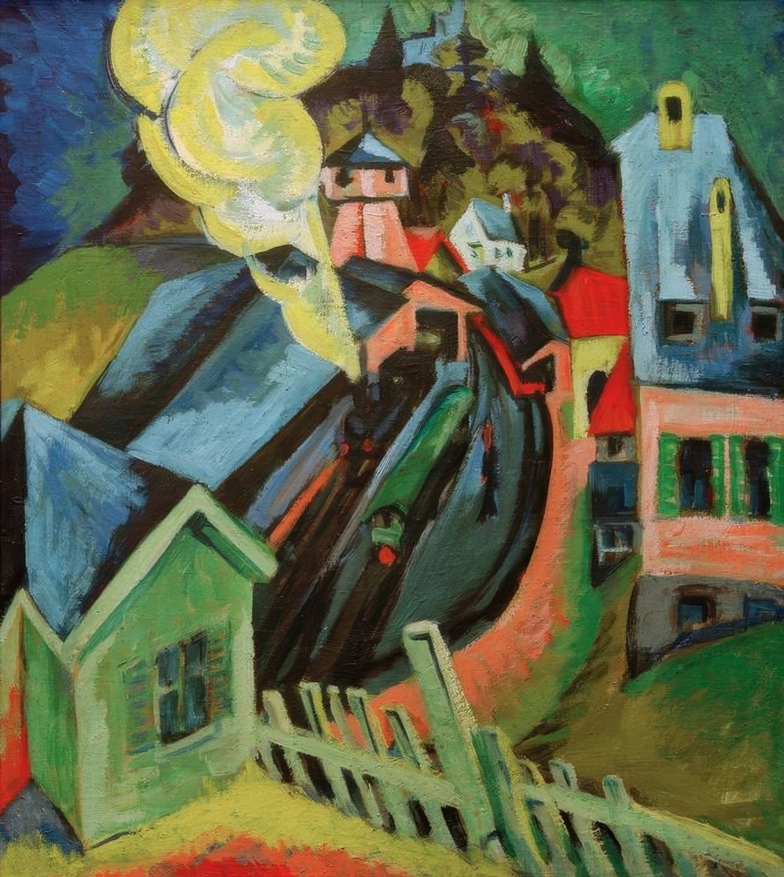 Koenigsteinin rautatieasema tekijältä Ernst Ludwig Kirchner