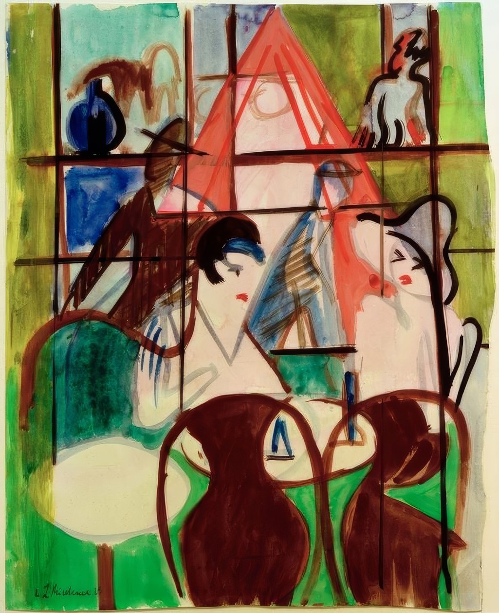 Bahnhofscafé tekijältä Ernst Ludwig Kirchner