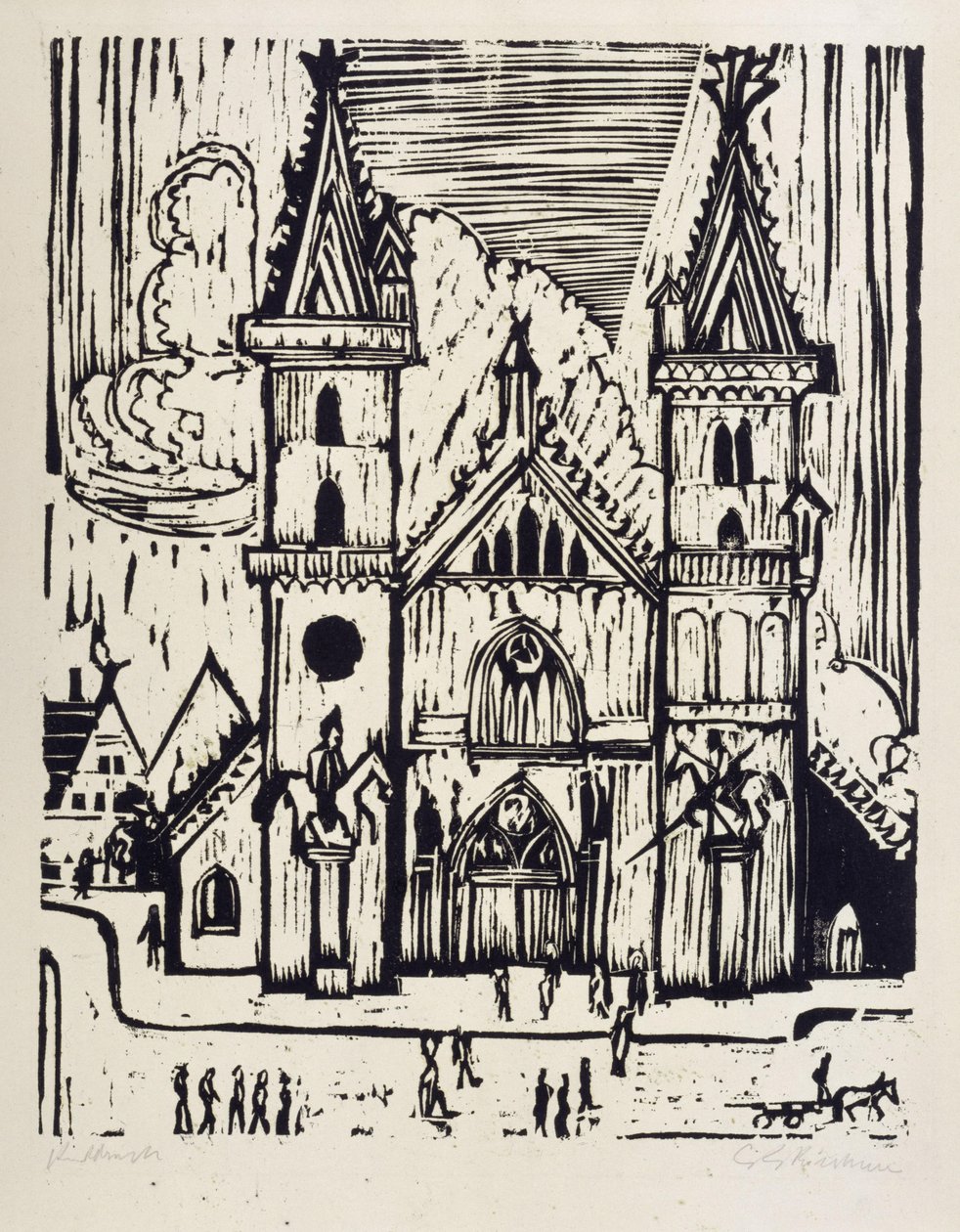 Baselin tuomiokirkko tekijältä Ernst Ludwig Kirchner