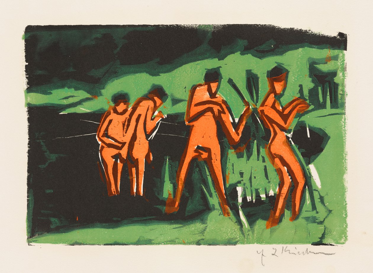 Mit Schilf werfende Badende tekijältä Ernst Ludwig Kirchner