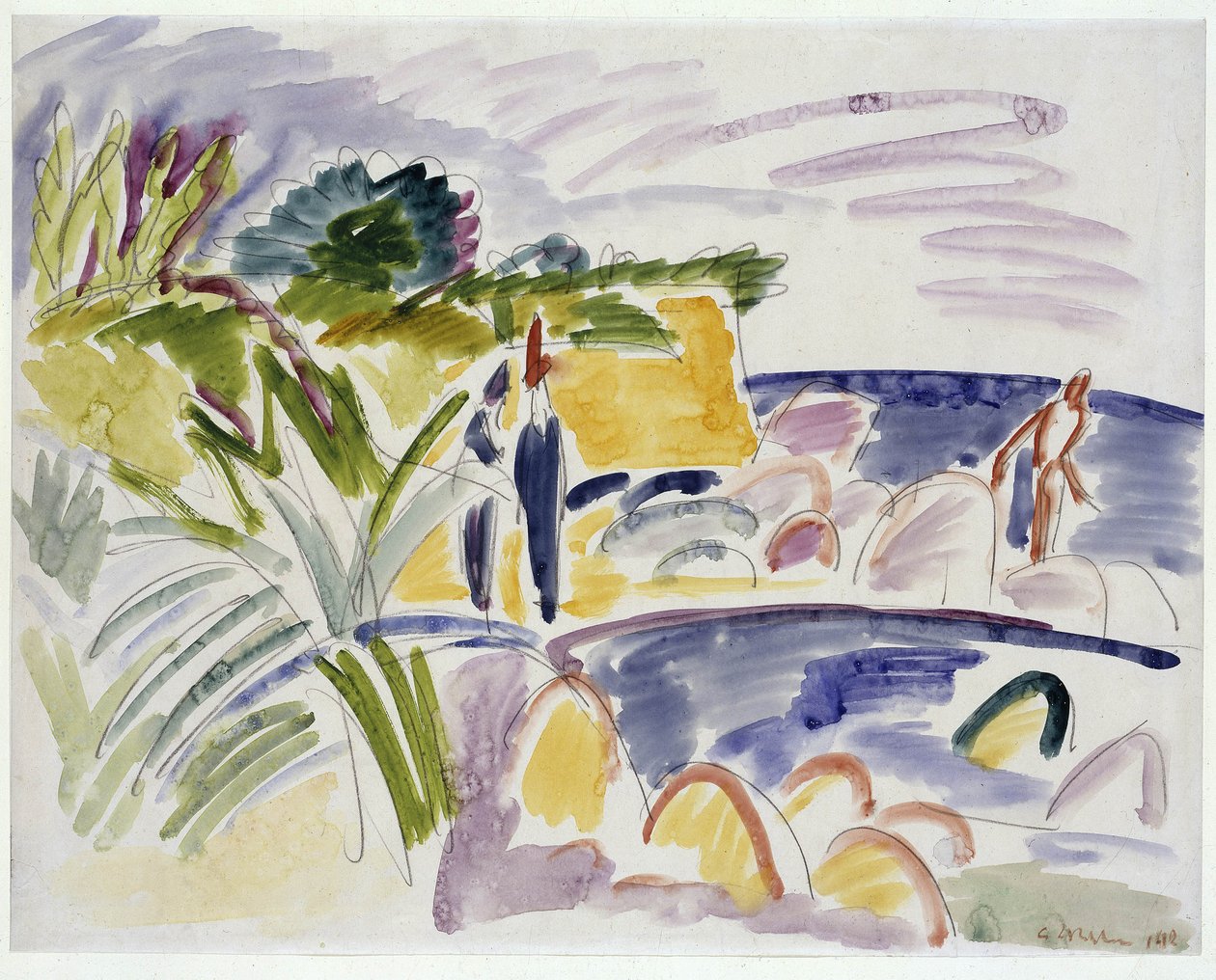 Ranta Fehmarnissa, 1913 tekijältä Ernst Ludwig Kirchner