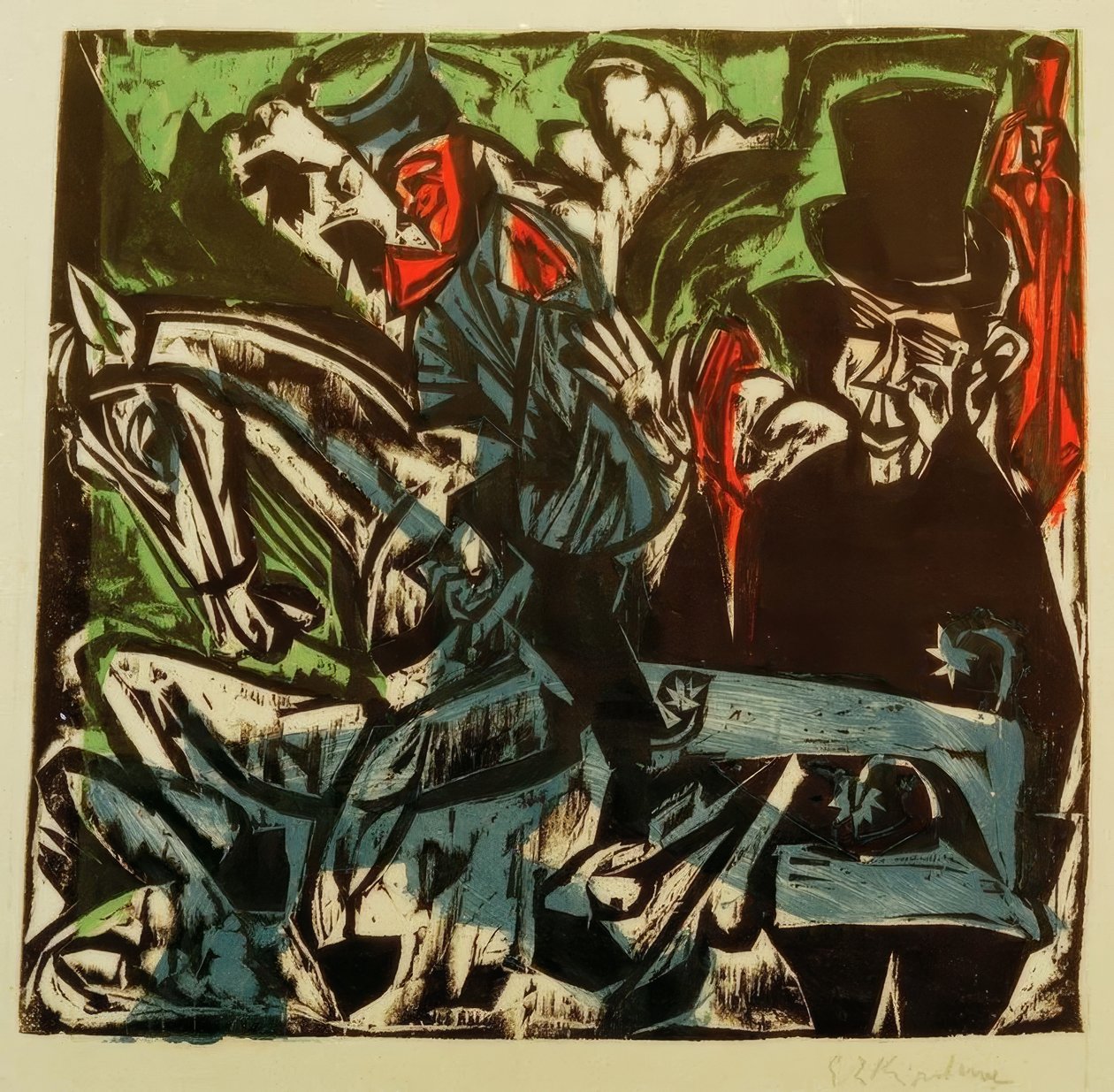 Schlemihl tapaa pienen harmaan miehen kadulla tekijältä Ernst Ludwig Kirchner