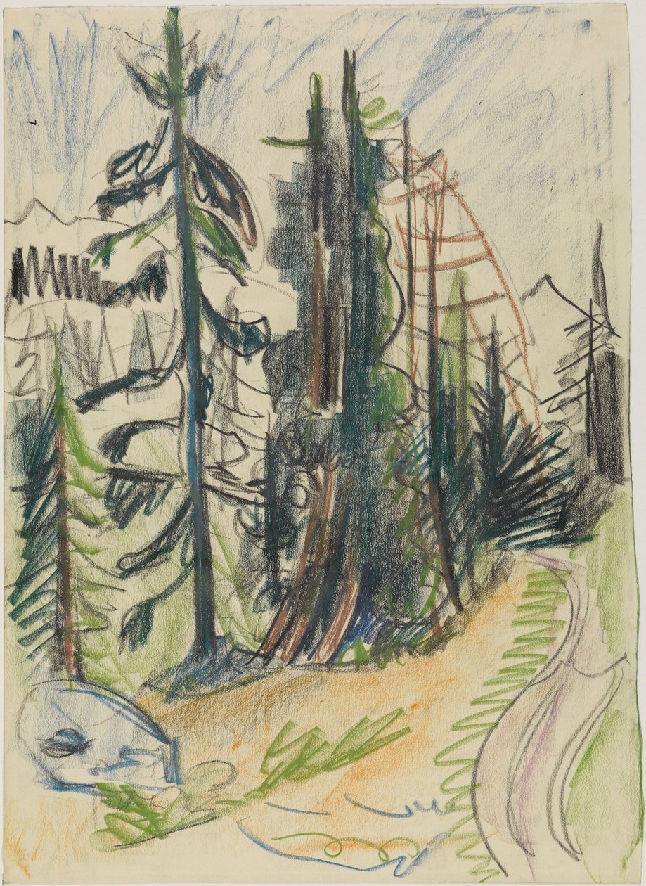 Vuoristokuusia ja tie tekijältä Ernst Ludwig Kirchner