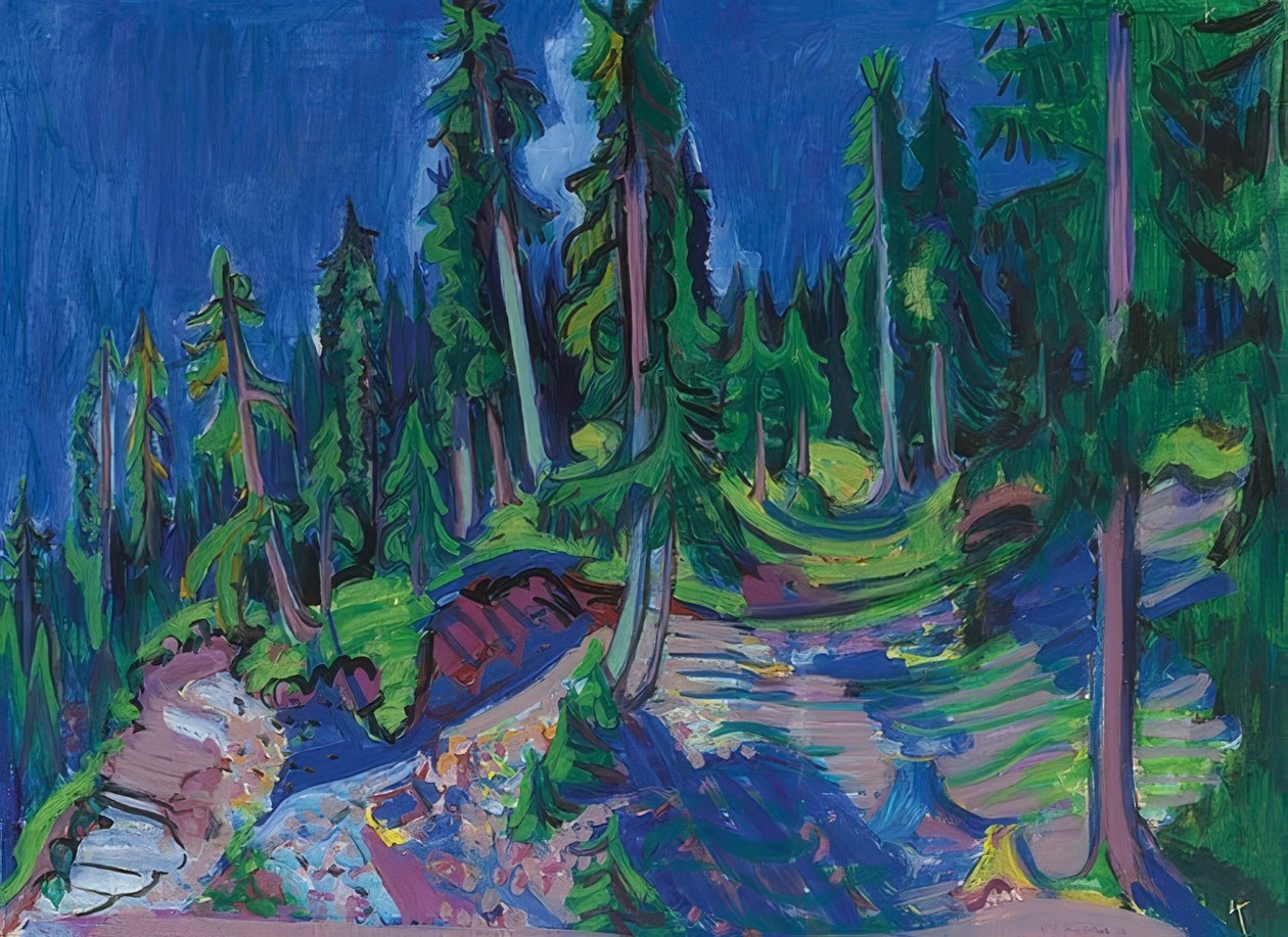 Vuoristometsän tutkimus. 1936 tekijältä Ernst Ludwig Kirchner