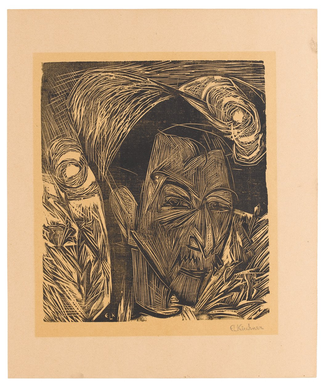 Porträt David Müller (Blatt 6 in: Bauhaus-Drucke. 5te Mappe) tekijältä Ernst Ludwig Kirchner