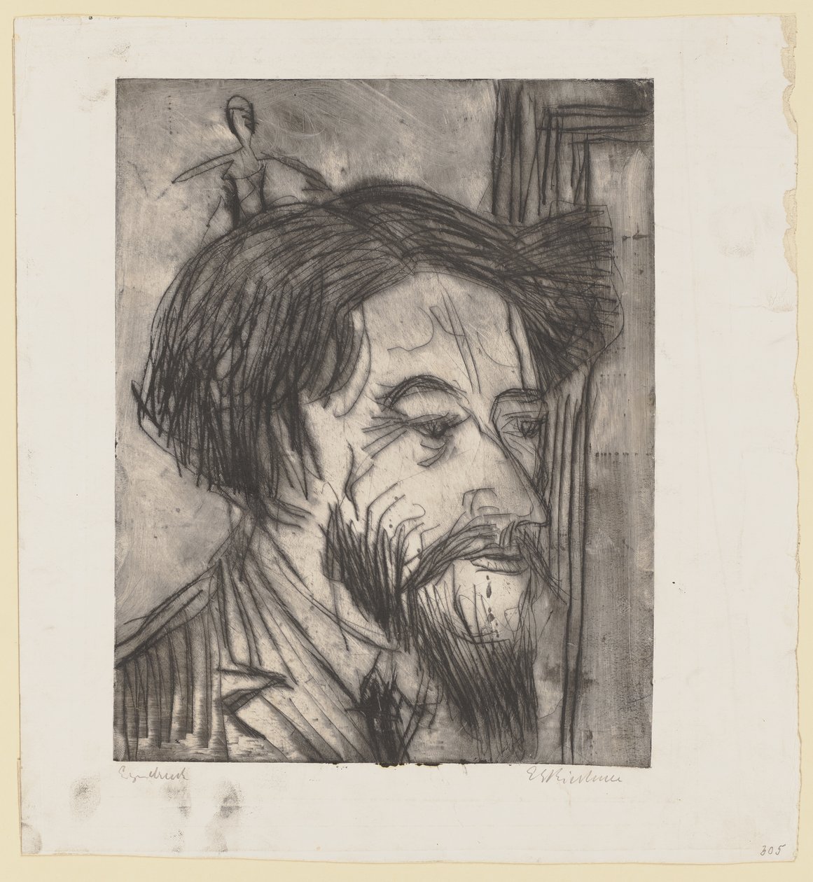 Professori Enrico Paduan muotokuva tekijältä Ernst Ludwig Kirchner