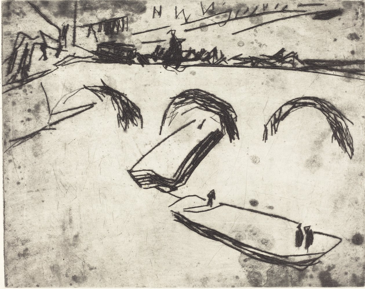 Silta kruununprinssin rantakadulla (Brucke am Kronprinzen Ufer) tekijältä Ernst Ludwig Kirchner