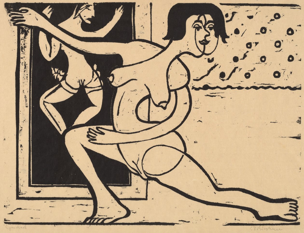 Tanssijan harjoittelua tekijältä Ernst Ludwig Kirchner