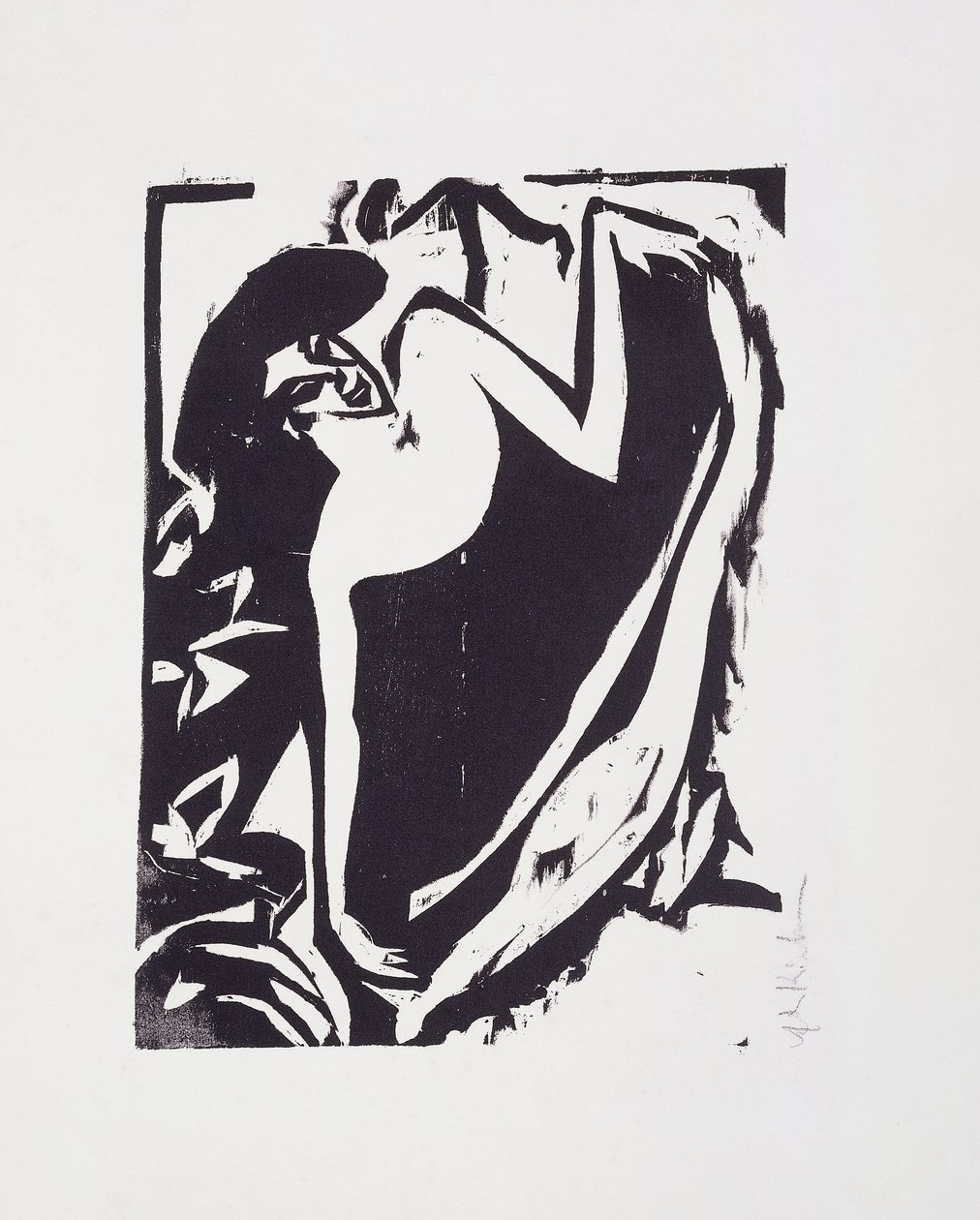 Tanssija korotetulla hameella, 1909 tekijältä Ernst Ludwig Kirchner