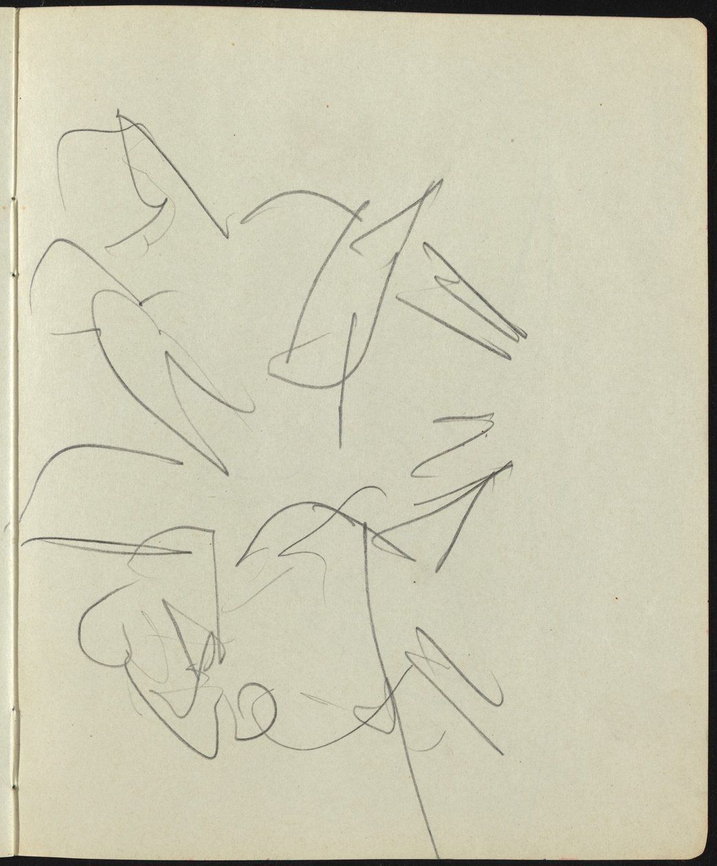Tanssijat ja esiintyjät (sivu luonnoskirjasta) tekijältä Ernst Ludwig Kirchner