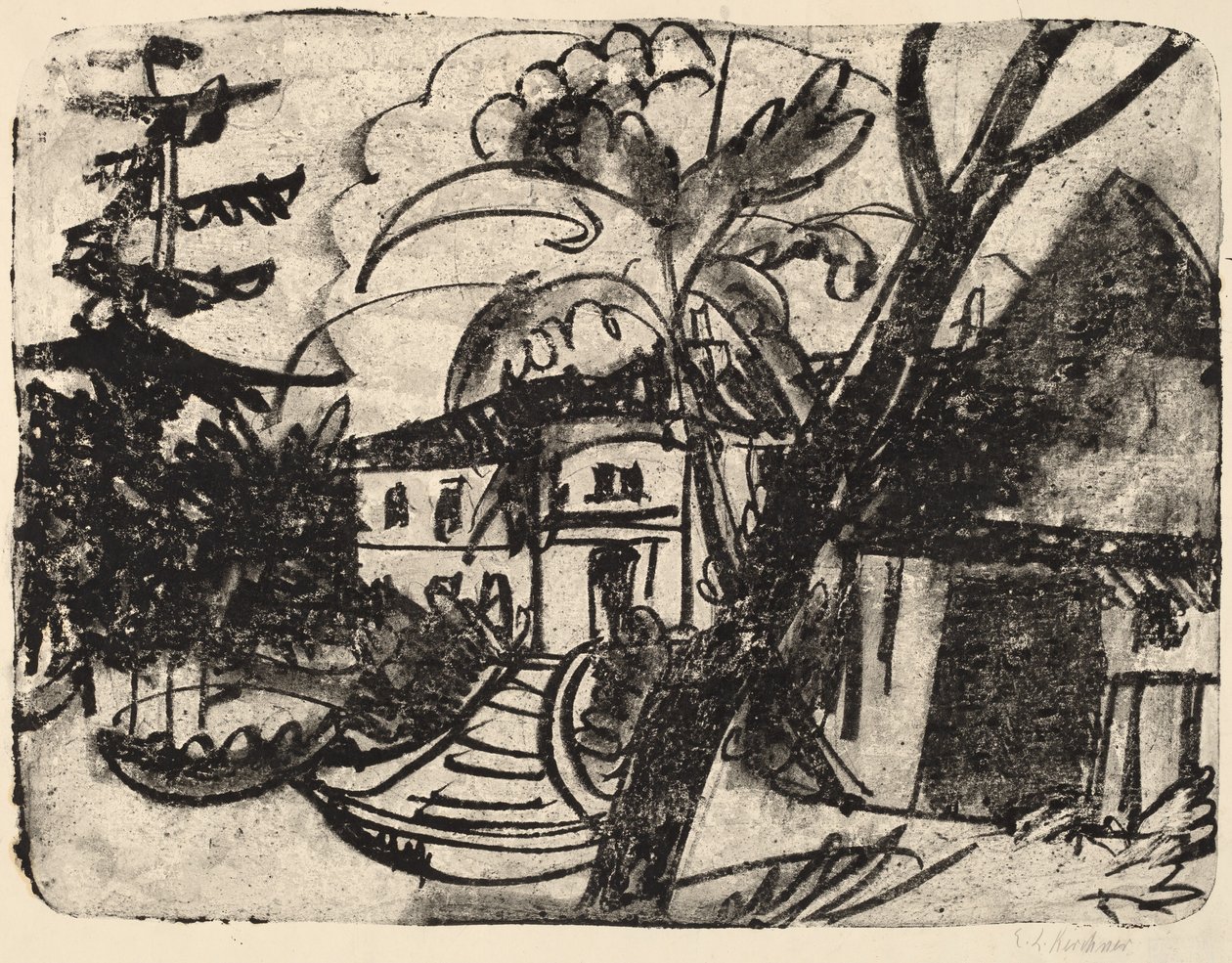 Tanskalainen maatila kartanoineen tekijältä Ernst Ludwig Kirchner