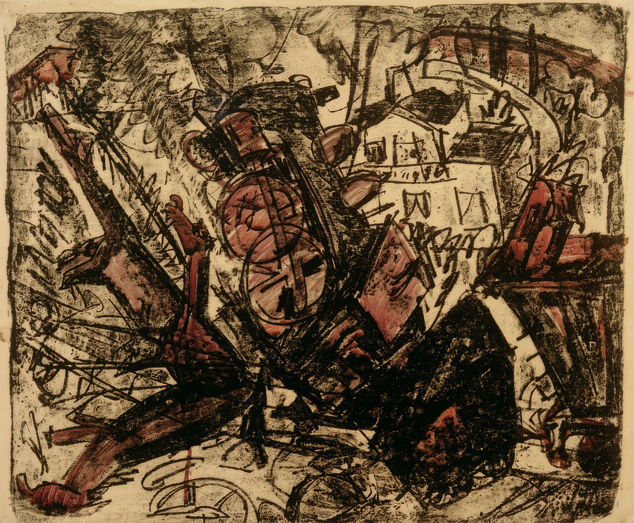 Rautatieonnettomuus tekijältä Ernst Ludwig Kirchner