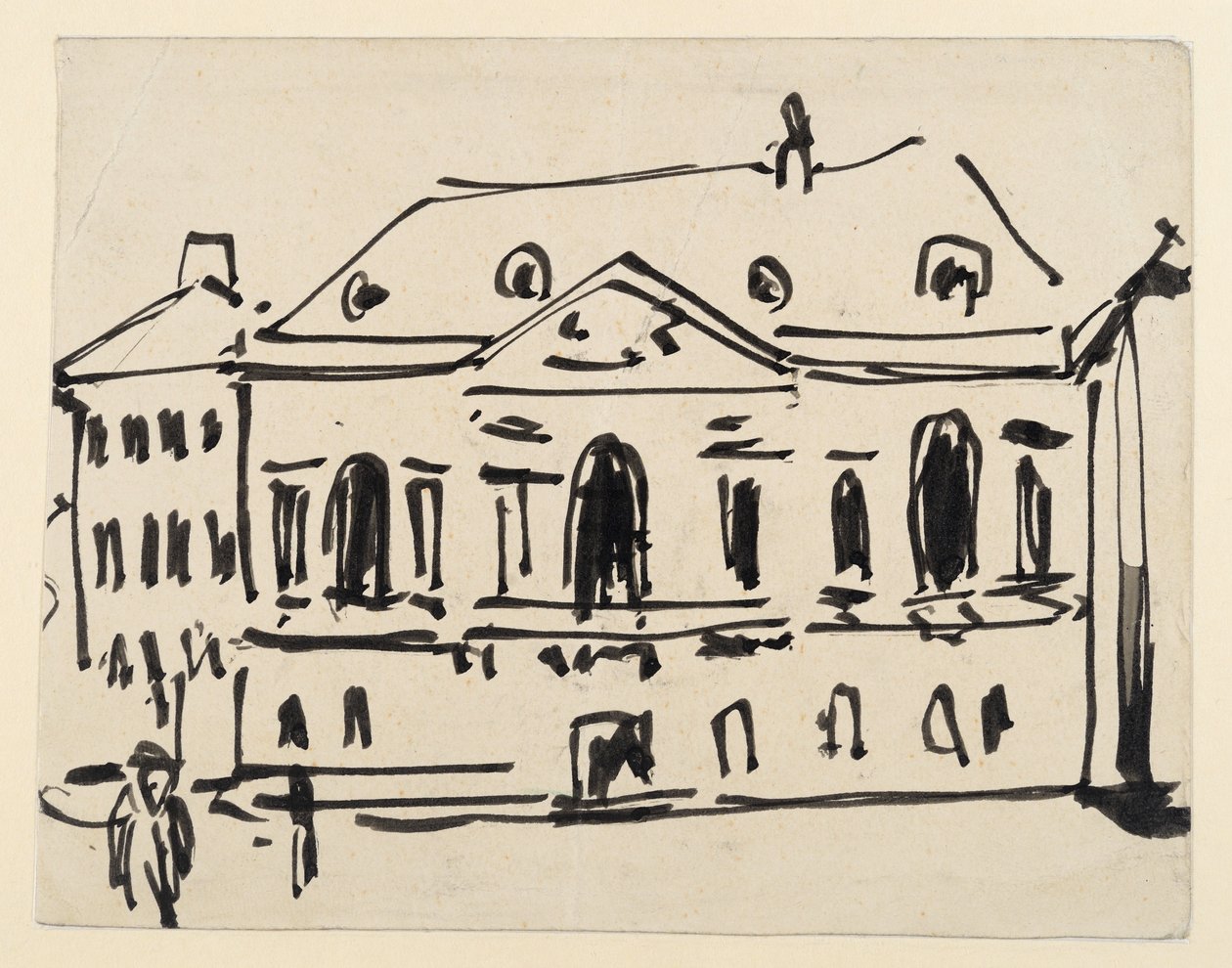 Kuurinmaan palatsi Zeughausplatzilla Dresdenissä tekijältä Ernst Ludwig Kirchner