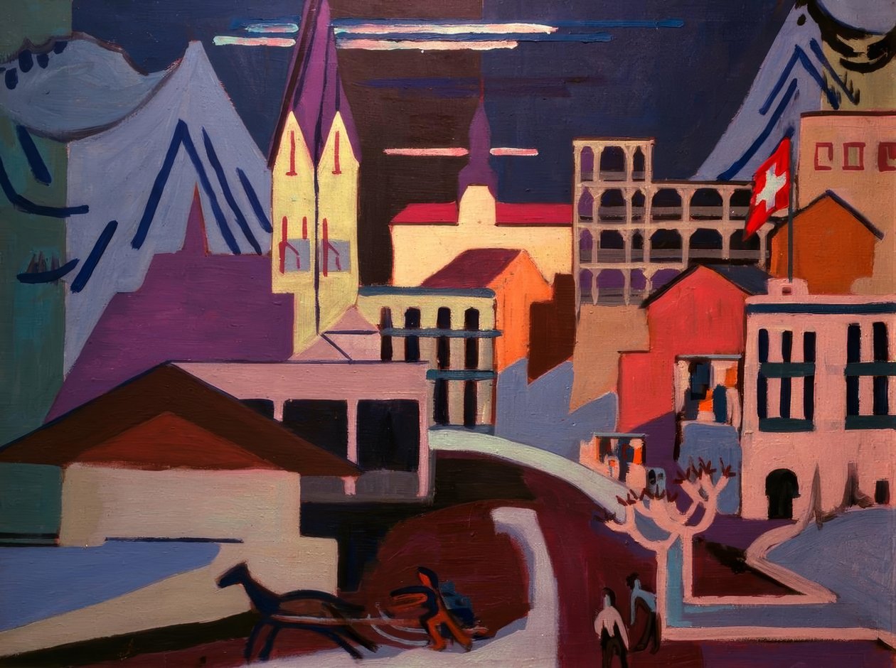 Davos - Platz rautatieasemalla tekijältä Ernst Ludwig Kirchner