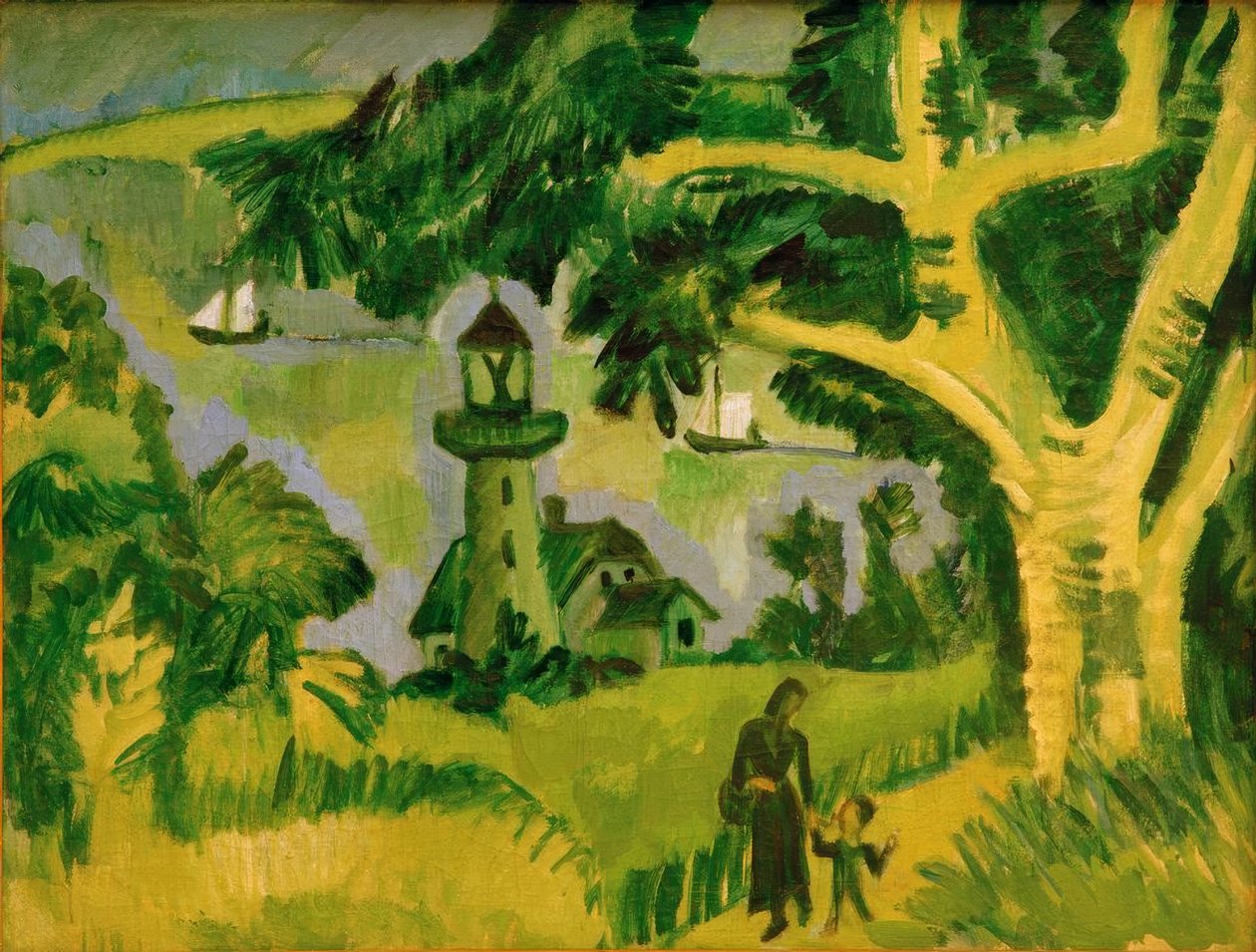 Der Leuchtturm auf Fehmarn tekijältä Ernst Ludwig Kirchner