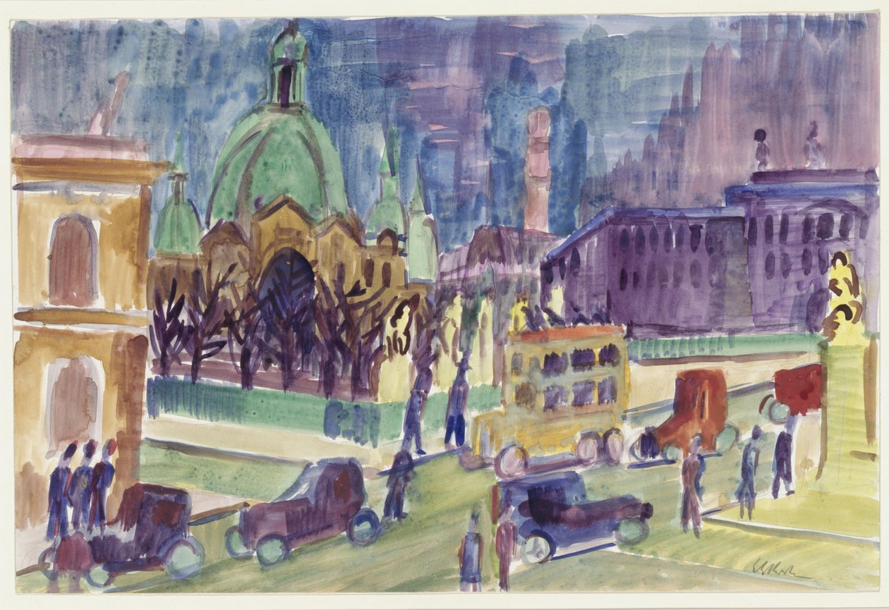 Berliinin katedraali, linna ja linnan silta tekijältä Ernst Ludwig Kirchner