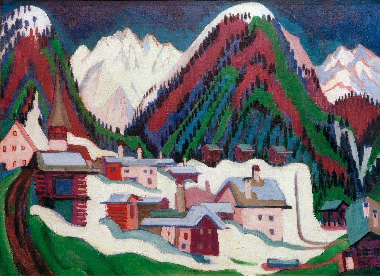 Dorf Monstein Davosissa tekijältä Ernst Ludwig Kirchner