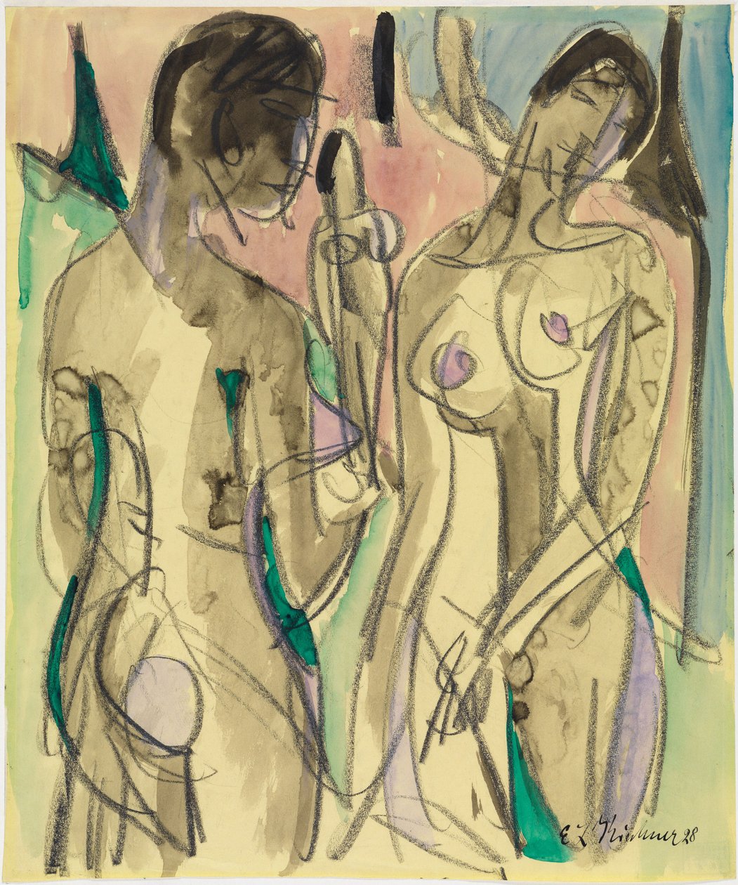 Kolme näytöstä metsässä tekijältä Ernst Ludwig Kirchner