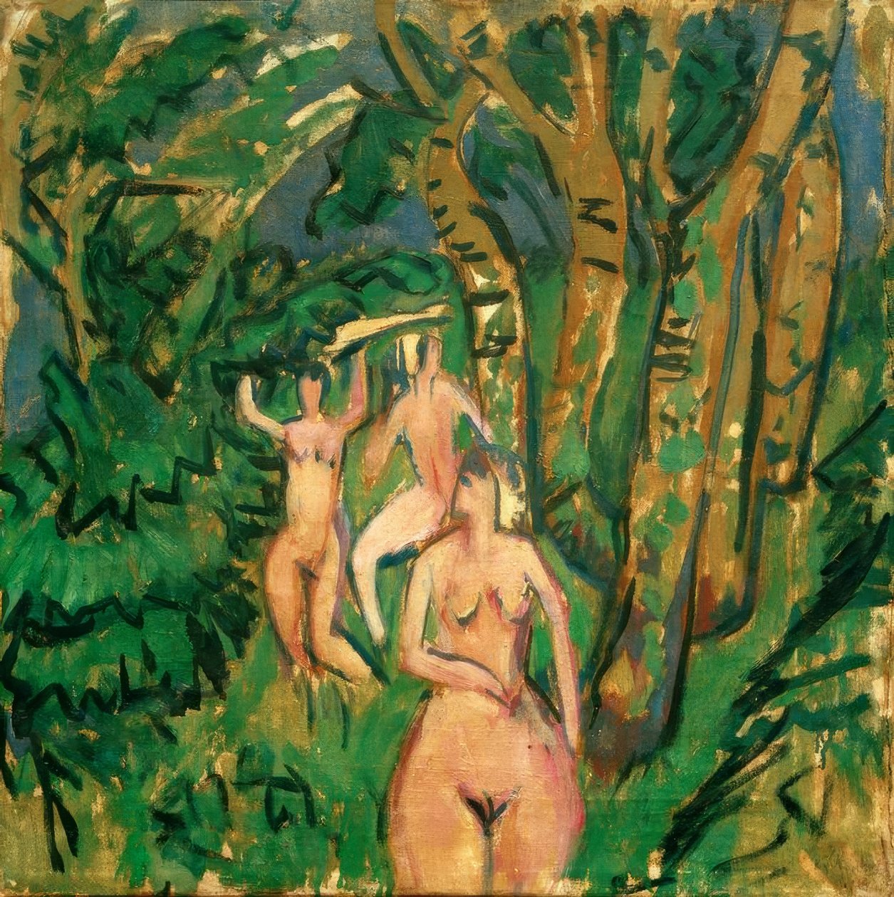 Drei Akte im Wald tekijältä Ernst Ludwig Kirchner